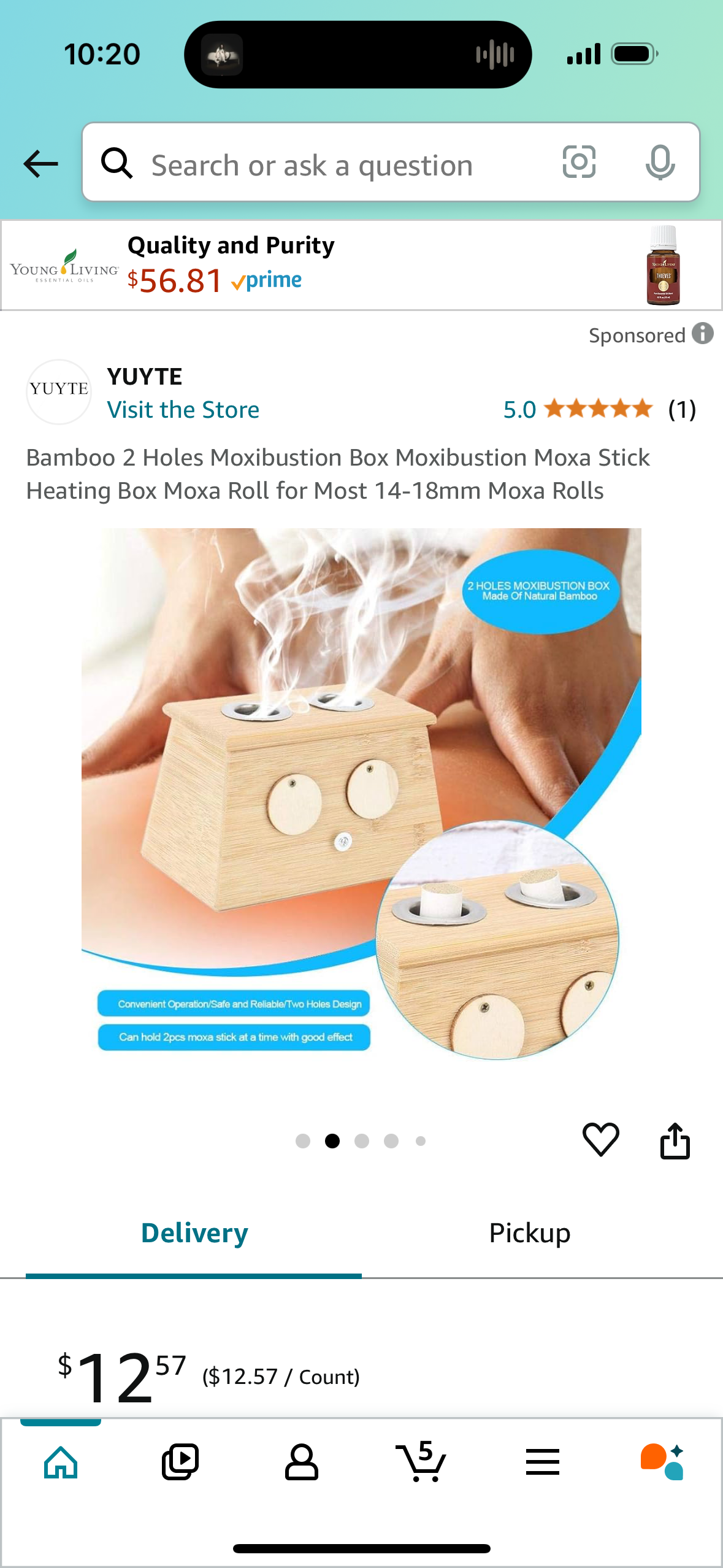 Bamboo 2 Holes Moxibustion Box Moxibustion Moxa Stick Heating Box Moxa Roll for Most 14-18mm Moxa Rolls