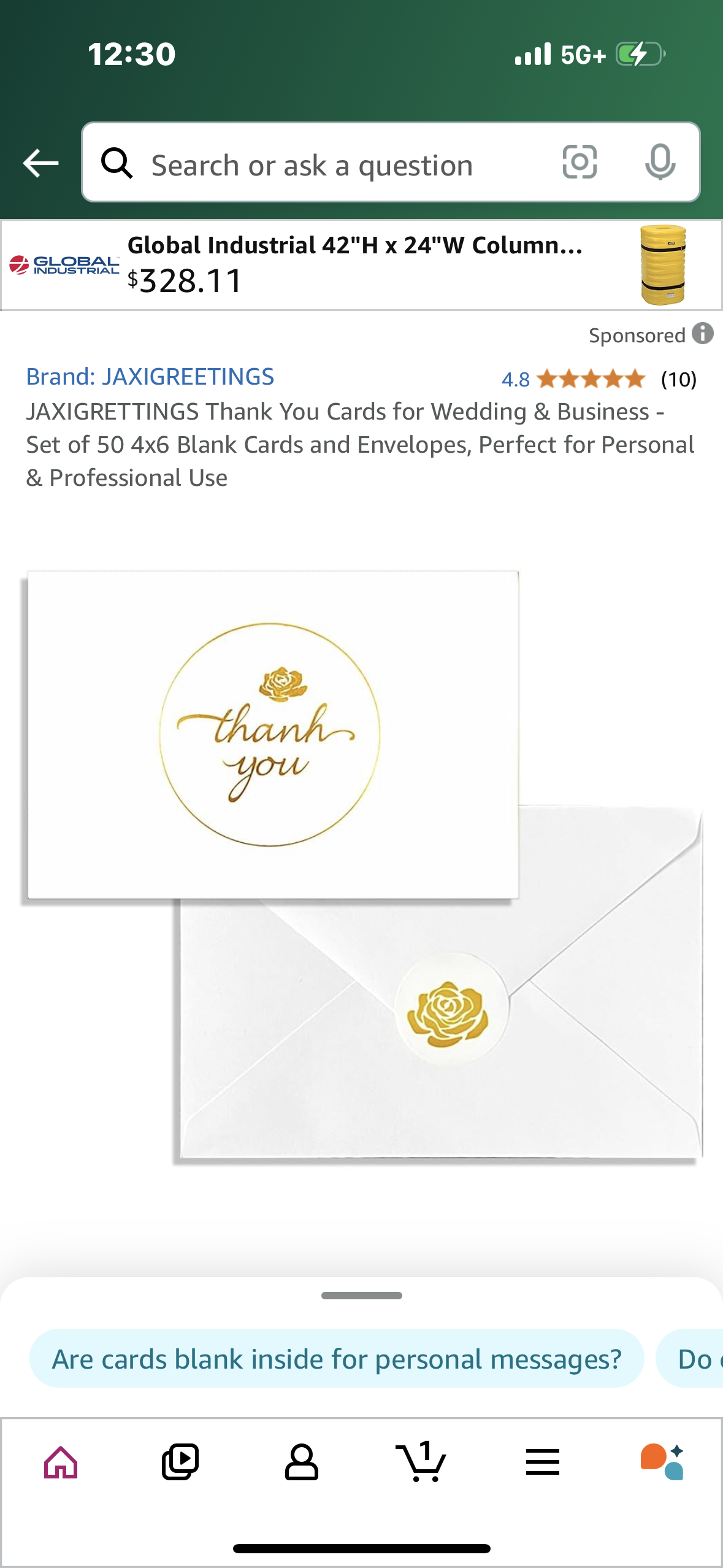 Thank You Cards for Wedding & Business - Set of 50 4x6 Blank Cards and Envelopes, Perfect for Personal & Professional Use