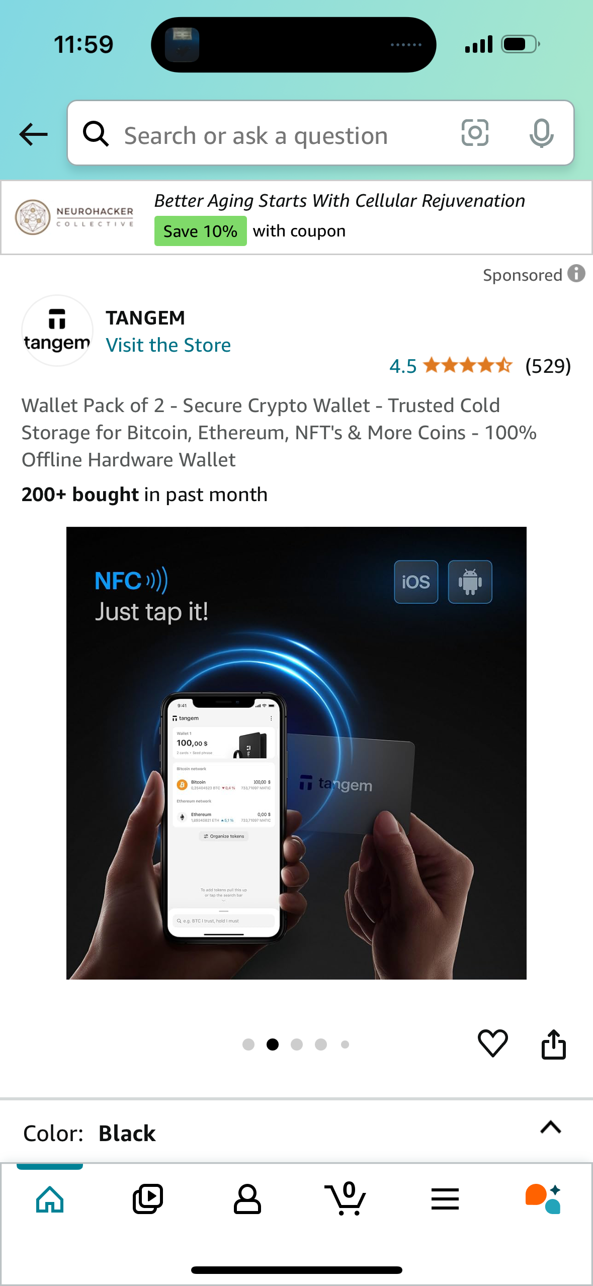 Wallet Pack of 2 - Secure Crypto Wallet - Trusted Cold Storage for Bitcoin, Ethereum, NFT's & More Coins - 100% Offline Hardware Wallet