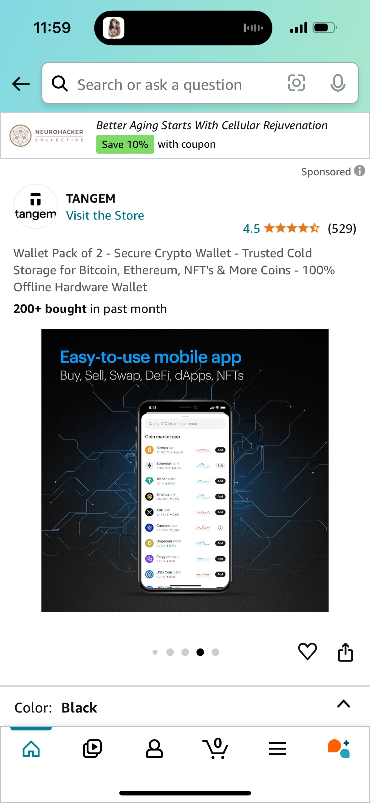 Wallet Pack of 2 - Secure Crypto Wallet - Trusted Cold Storage for Bitcoin, Ethereum, NFT's & More Coins - 100% Offline Hardware Wallet