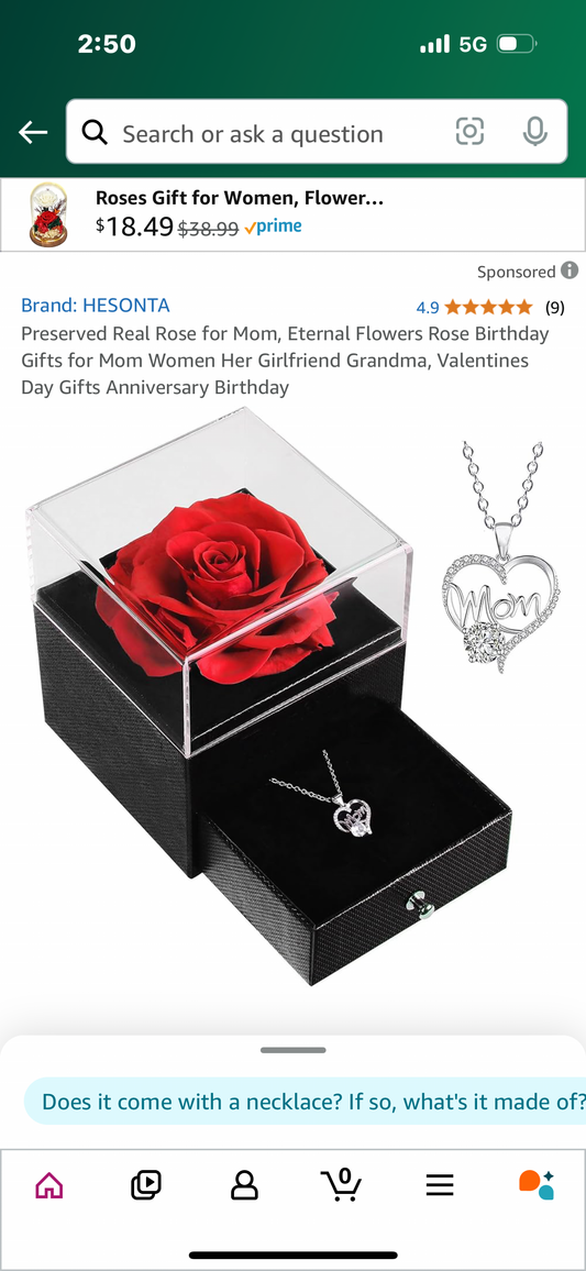 Preserved Real Rose for Mom, Eternal Flowers Rose Birthday Gifts for Mom Women Her Girlfriend Grandma, Valentines Day Gifts Anniversary Birthday