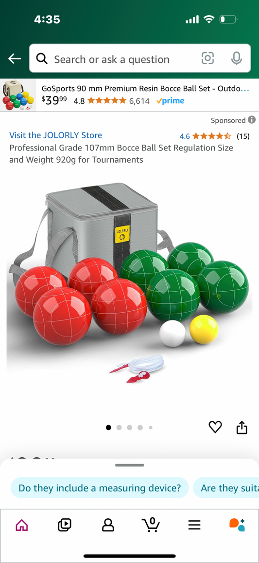 Professional Grade 107mm Bocce Ball Set Regulation Size and Weight 920g for Tournaments