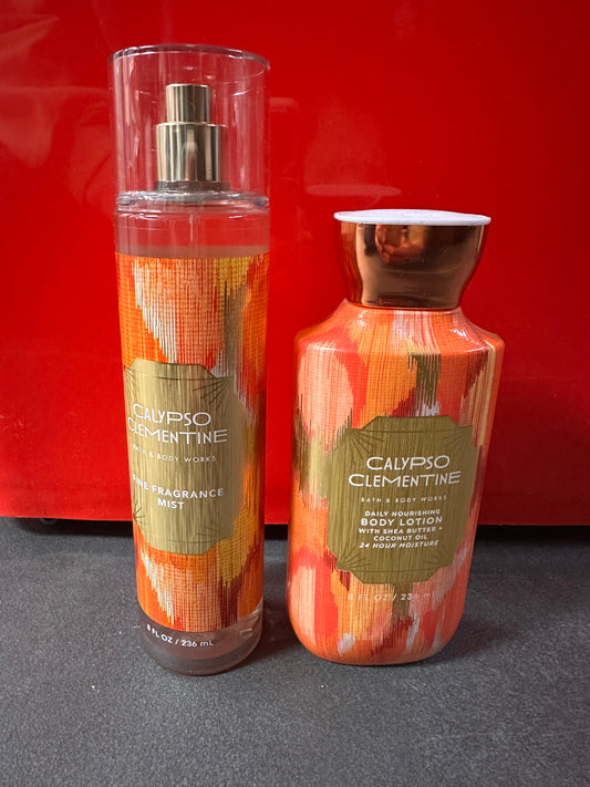 Bath and Body Works Set of 2 Calypso Clementine Body Lotion and Body Mist