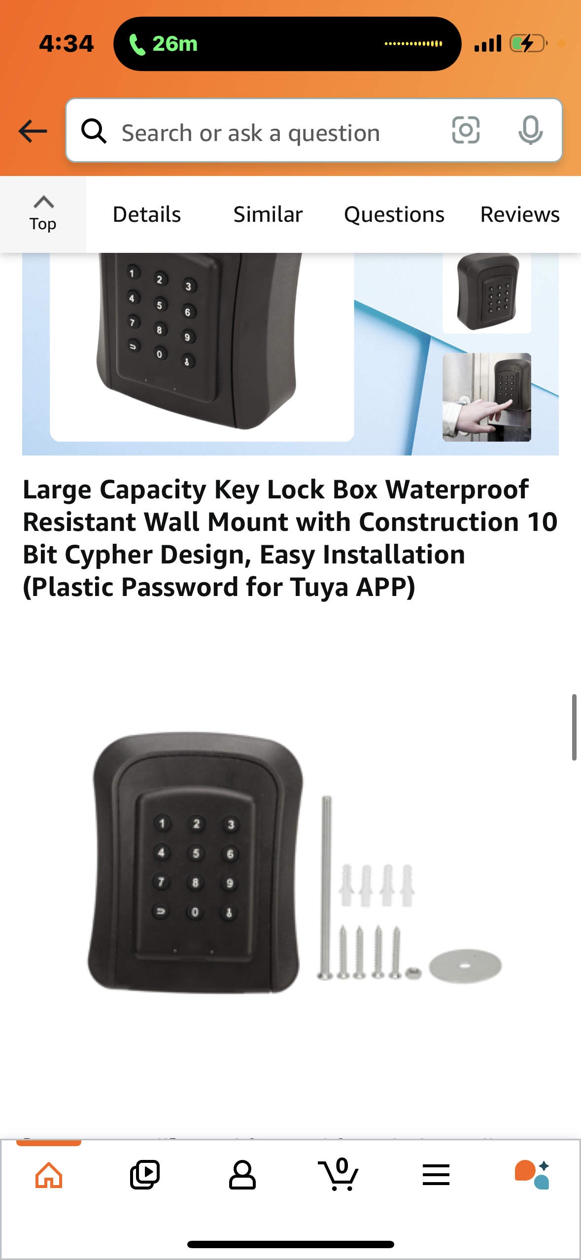 Large Capacity Key Lock Box Waterproof Resistant Wall Mount with Construction 10 Bit Cypher Design, Easy Installation