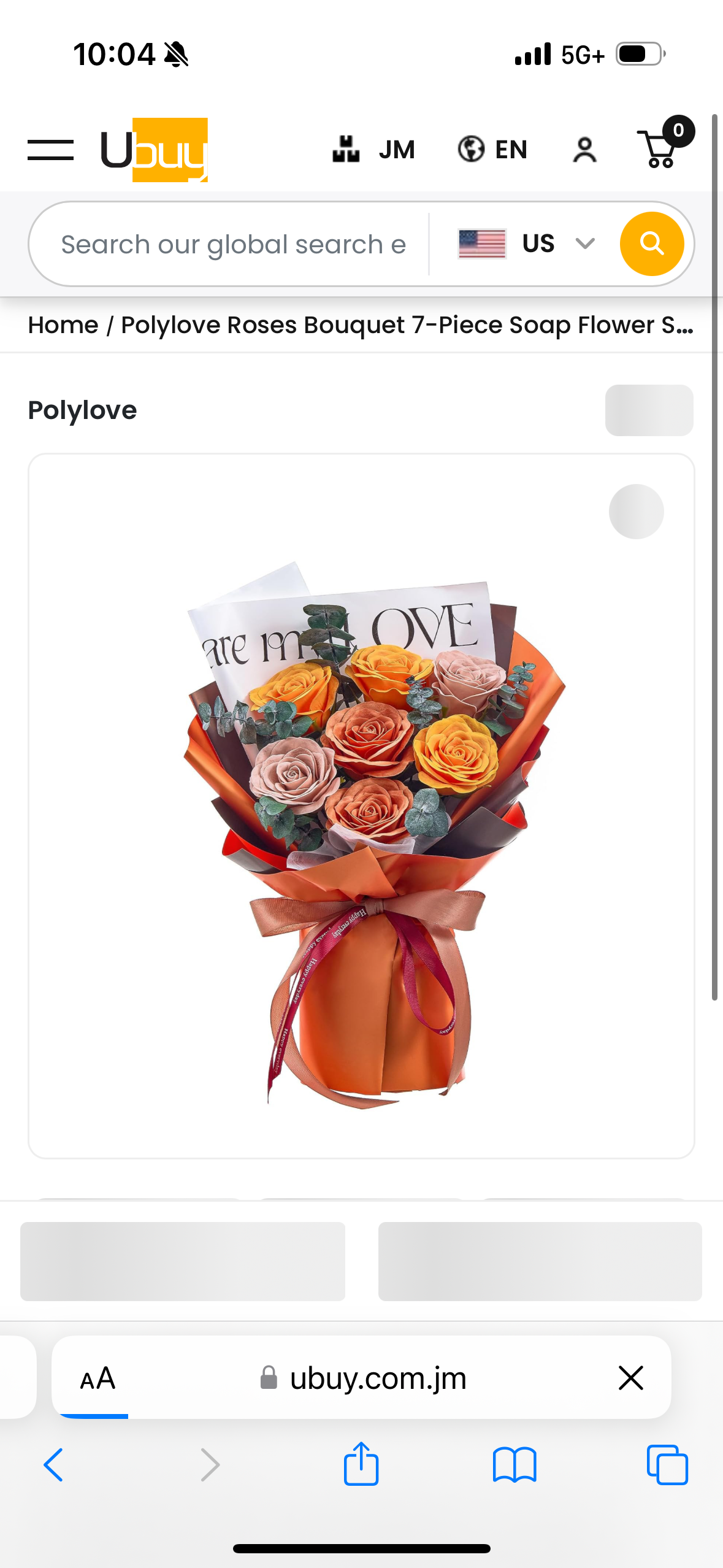 Polylove Roses Bouquet 7-Piece Soap Flower Scented Soap Roses Gift (Orange - Third Slide)