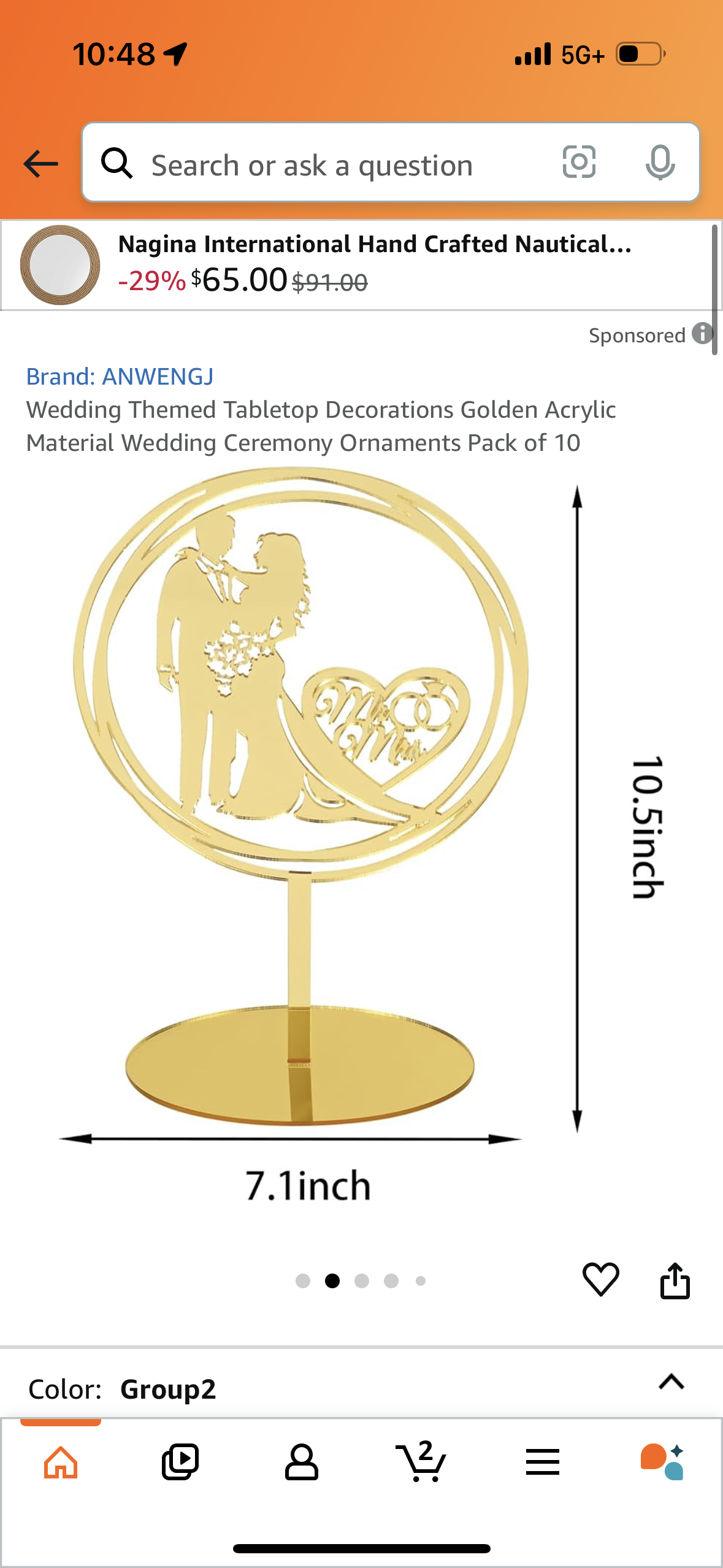 Wedding Themed Tabletop Decorations Golden Acrylic Material Wedding Ceremony Ornaments Pack of 10