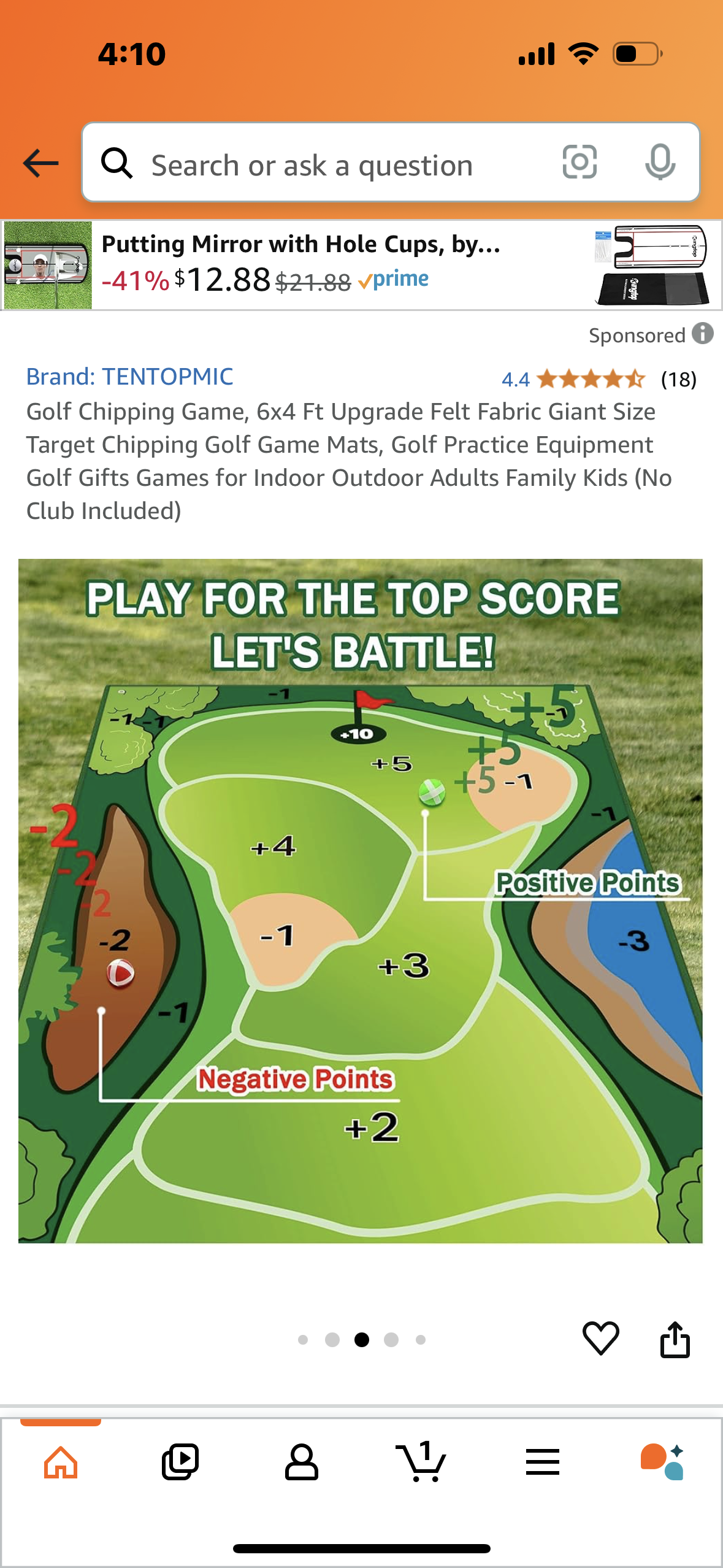 Golf Chipping Game, 6x4 Ft Upgrade Felt Fabric Giant Size Target Chipping Golf Game Mats, Golf Practice Equipment Golf Gifts Games for Indoor Outdoor Adults Family Kids (No Club Included)