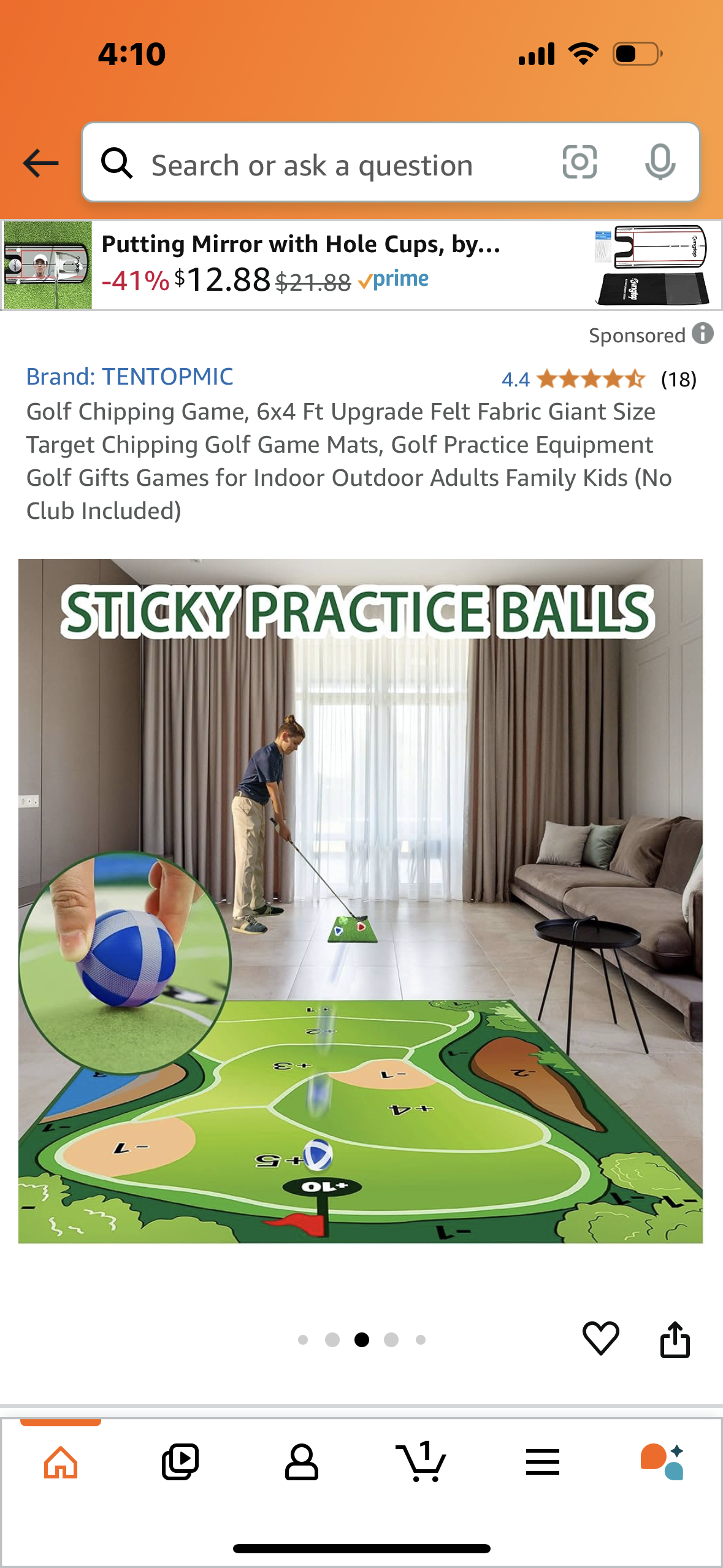 Golf Chipping Game, 6x4 Ft Upgrade Felt Fabric Giant Size Target Chipping Golf Game Mats, Golf Practice Equipment Golf Gifts Games for Indoor Outdoor Adults Family Kids (No Club Included)