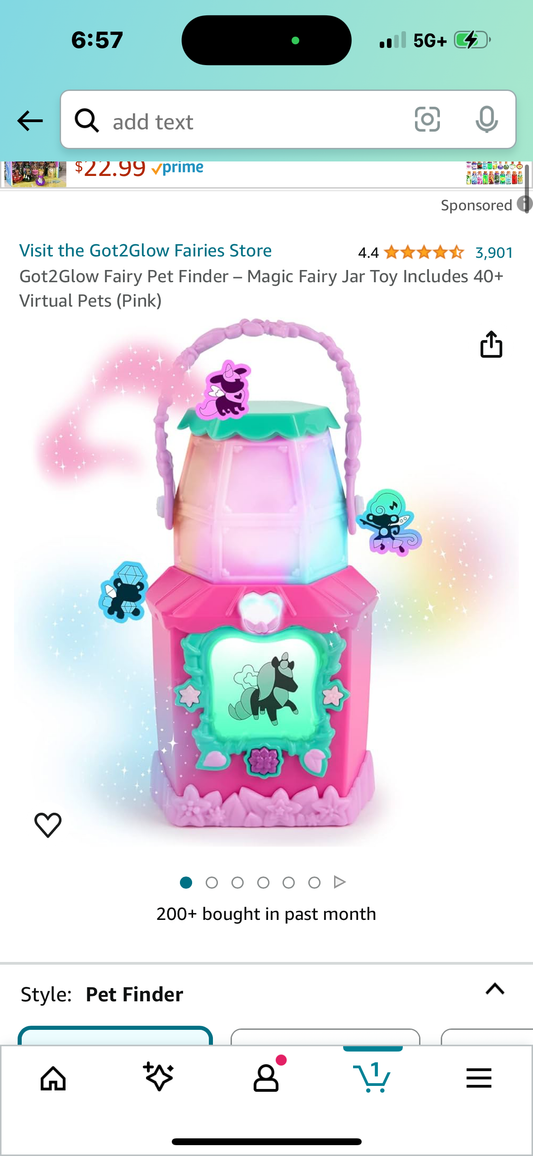 Got2Glow Fairy Pet Finder – Magic Fairy Jar Toy Includes 40+ Virtual Pets (Pink