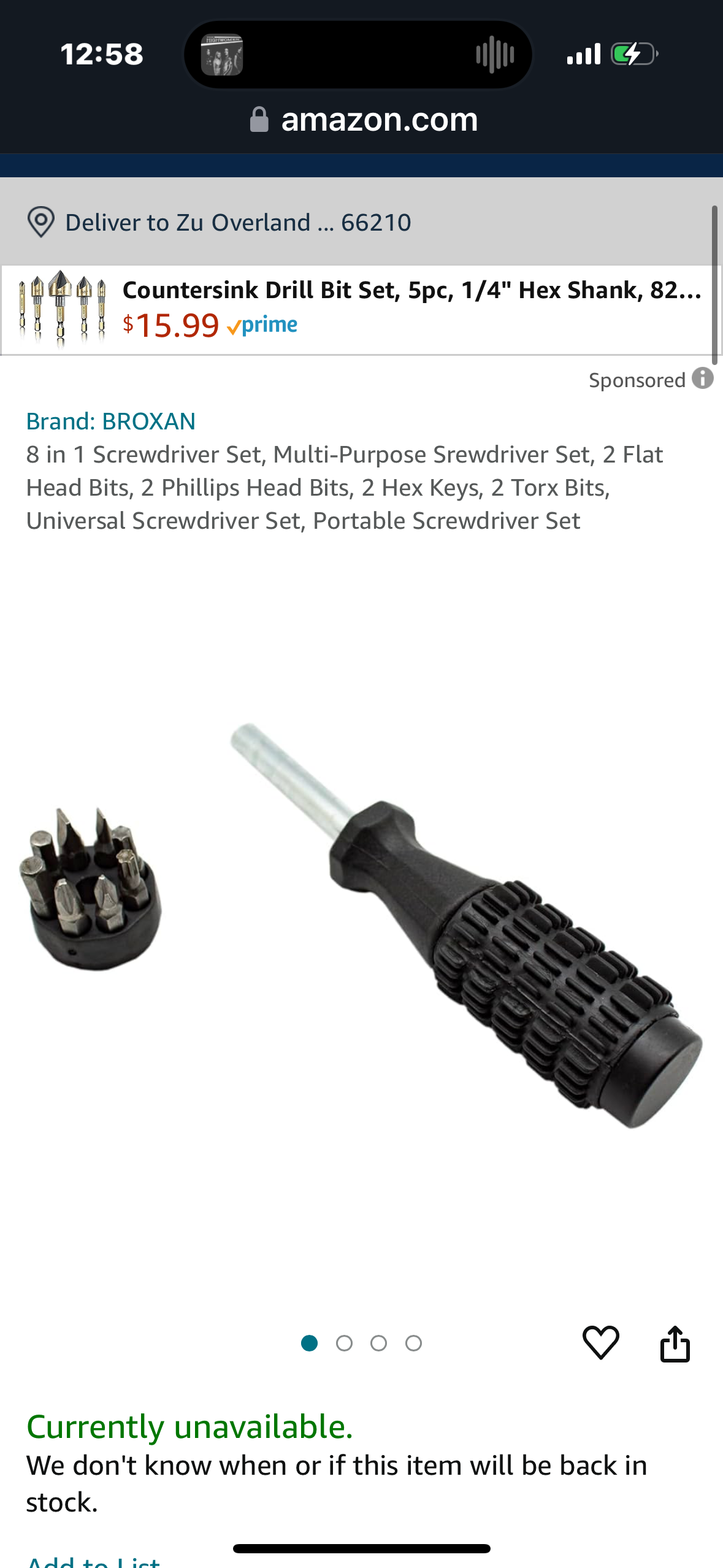 8 in 1 Screwdriver Set, Multi-Purpose Srewdriver Set, 2 Flat Head Bits, 2 Phillips Head Bits, 2 Hex Keys, 2 Torx Bits, Universal Screwdriver Set, Portable Screwdriver Set