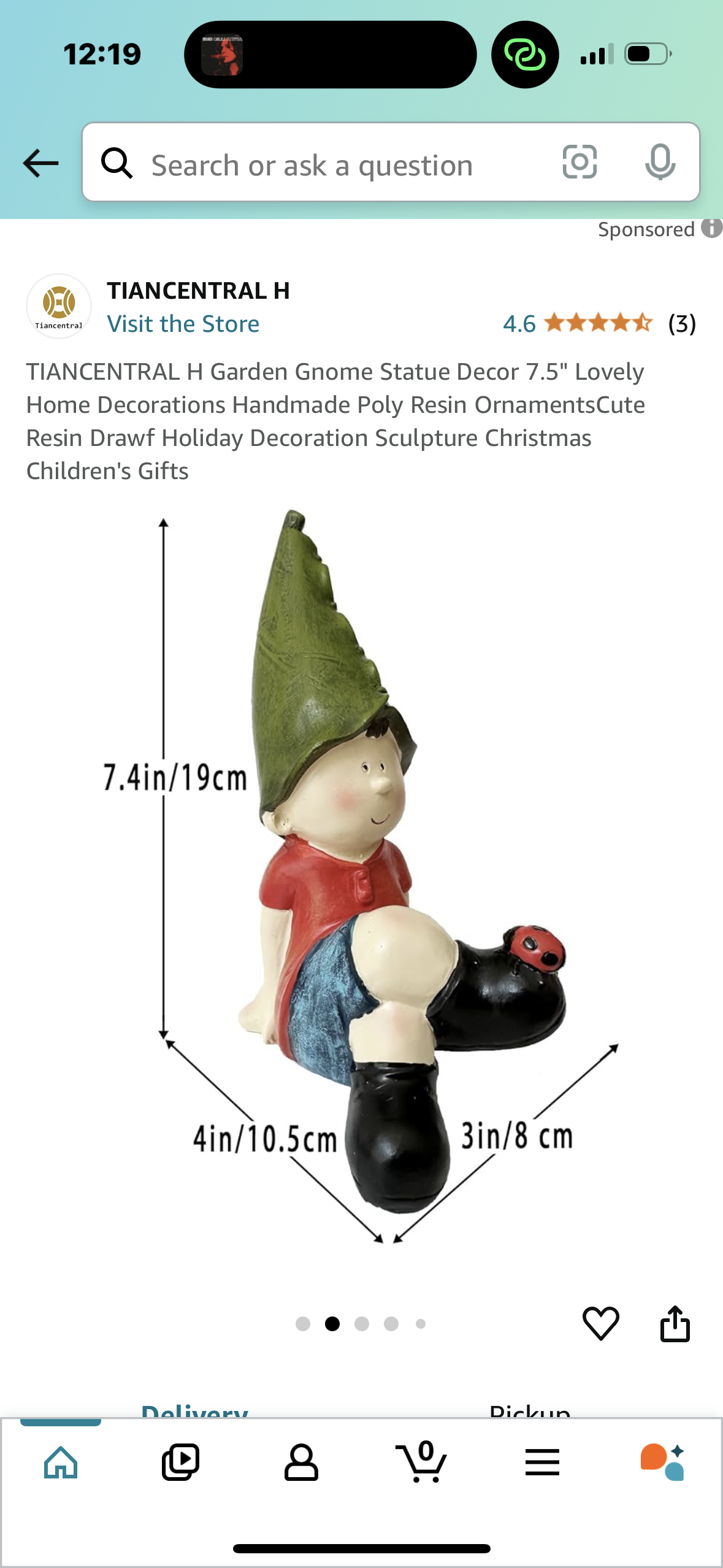 Garden Gnome Statue Decor 7.5" Lovely Home Decorations Handmade Poly Resin OrnamentsCute Resin Drawf Holiday Decoration Sculpture Christmas Children's Gifts