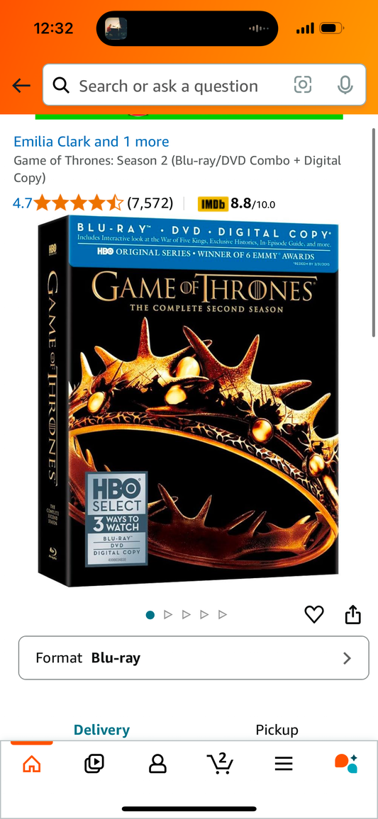 Game of Thrones: Season 2 (Blu-ray/DVD Combo + Digital Copy)