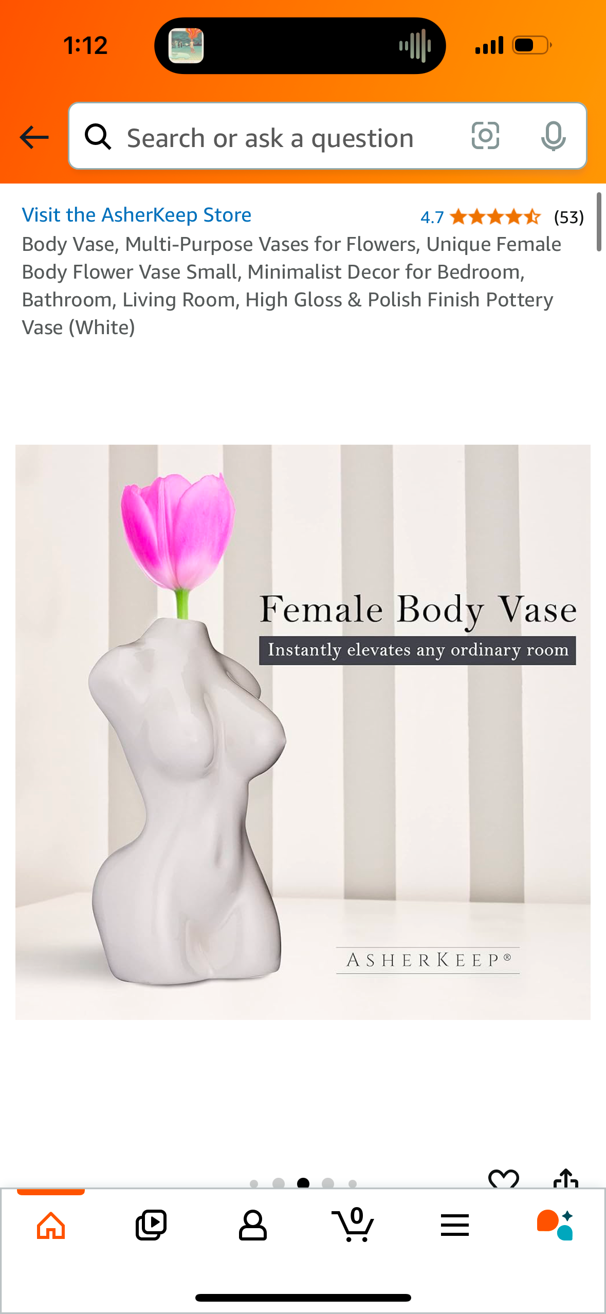 Body Vase, Multi-Purpose Vases for Flowers, Unique Female Body Flower Vase Small, Minimalist Decor for Bedroom, Bathroom, Living Room, High Gloss & Polish Finish Pottery Vase (White