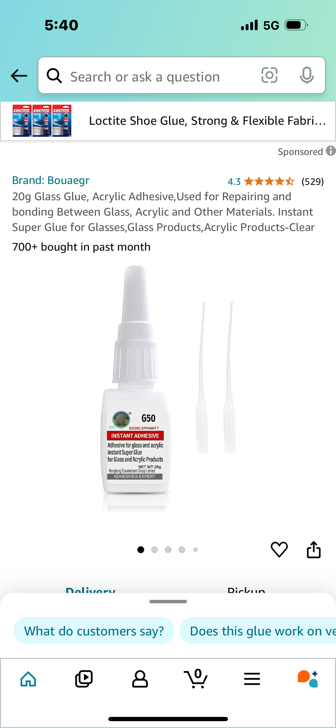 20g Glass Glue, Acrylic Adhesive,Used for Repairing and bonding Between Glass, Acrylic and Other Materials. Instant Super Glue for Glasses,Glass Products,Acrylic Products-Clear