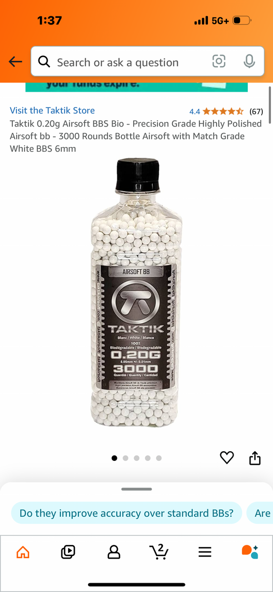 Taktik 0.20g Airsoft BBS Bio - Precision Grade Highly Polished Airsoft bb - 3000 Rounds Bottle Airsoft with Match Grade White BBS 6mm