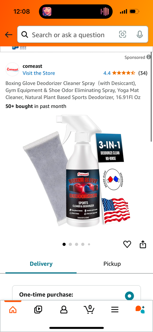 Boxing Glove Deodorizer Cleaner Spray（with Desiccant), Gym Equipment & Shoe Odor Eliminating Spray, Yoga Mat Cleaner, Natural Plant Based Sports Deodorizer, 16.91Fl Oz