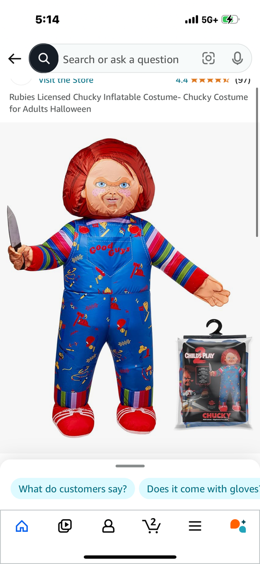 Rubies Licensed Chucky Inflatable Costume- Chucky Costume for Adults Halloween