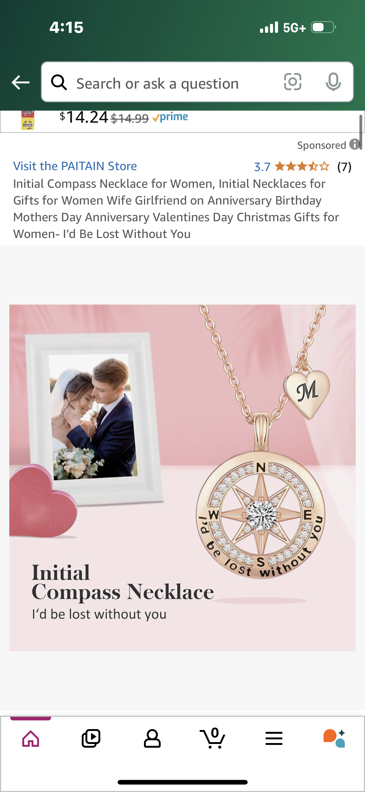 Initial Compass Necklace for Women, Initial Necklaces for Gifts for Women Wife Girlfriend on Anniversary Birthday Mothers Day Anniversary Valentines Day Christmas Gifts for Women- I’d Be Lost Without You