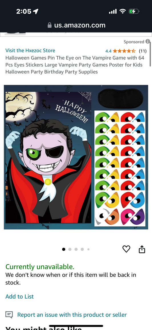 Halloween Games Pin The Eye on The Vampire Game with 64 Pcs Eyes Stickers Large Vampire Party Games Poster for Kids Halloween Party Birthday Party Supplies