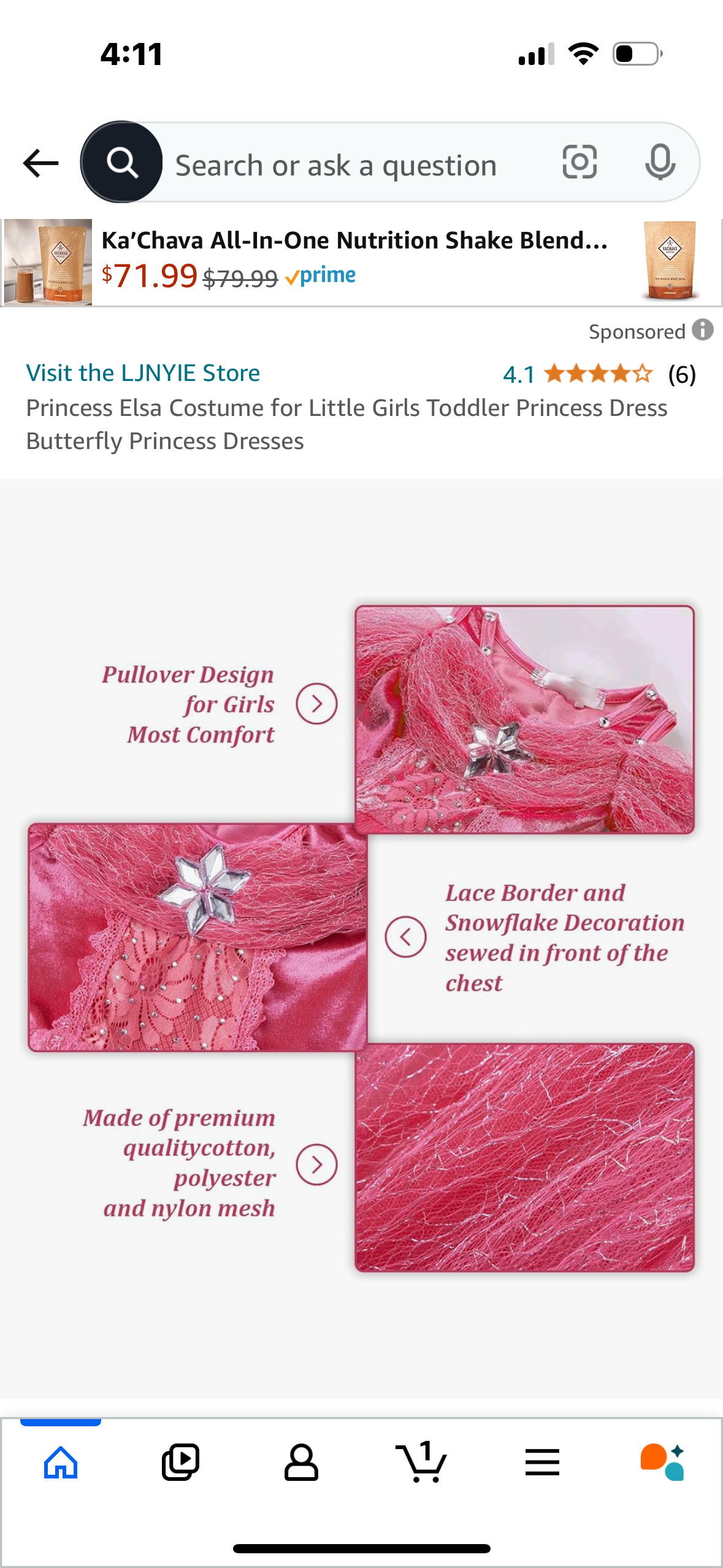 Princess Elsa Costume for Little Girls Toddler Princess Dress Butterfly Princess Dresses