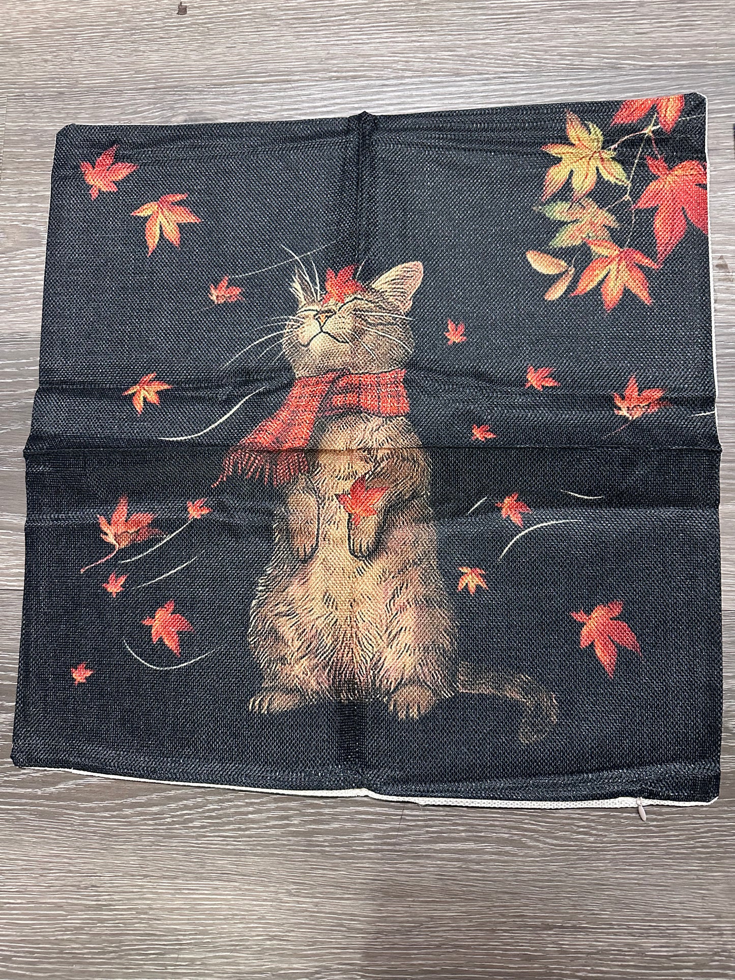 Fall Cat Cushion Covers 18x18 set of 2