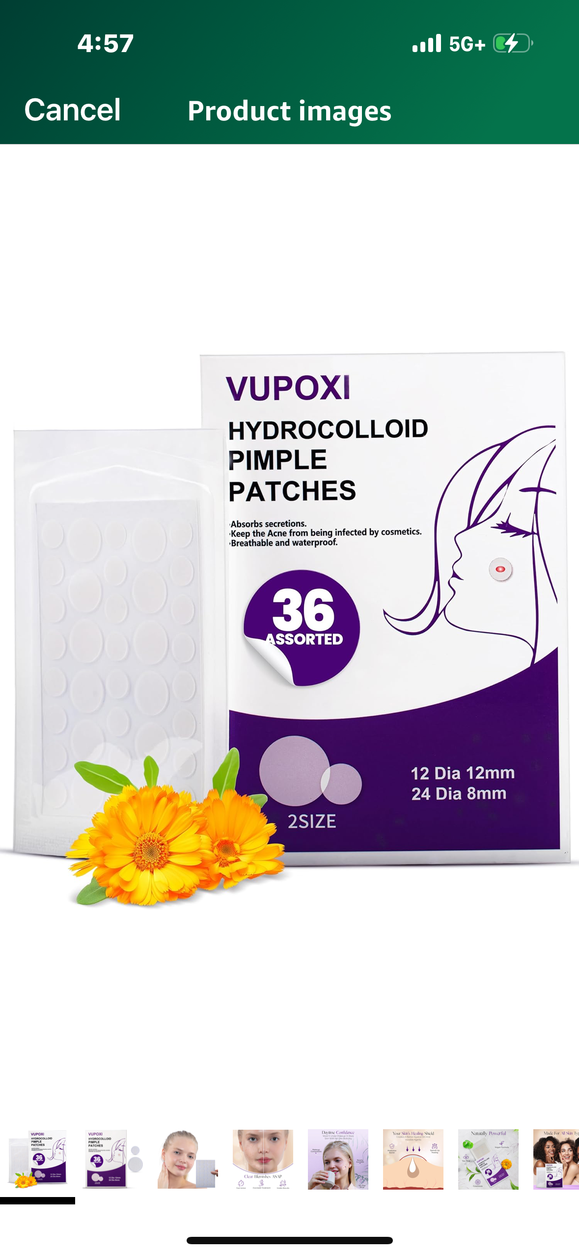 Pimple Patches for Face - Set of 36 Hydrocolloid Pimple Patch with Tea Tree Oil and Calendula Oil to Cover Zits & Blemishes, Fast-Acting Invisible Acne Dots