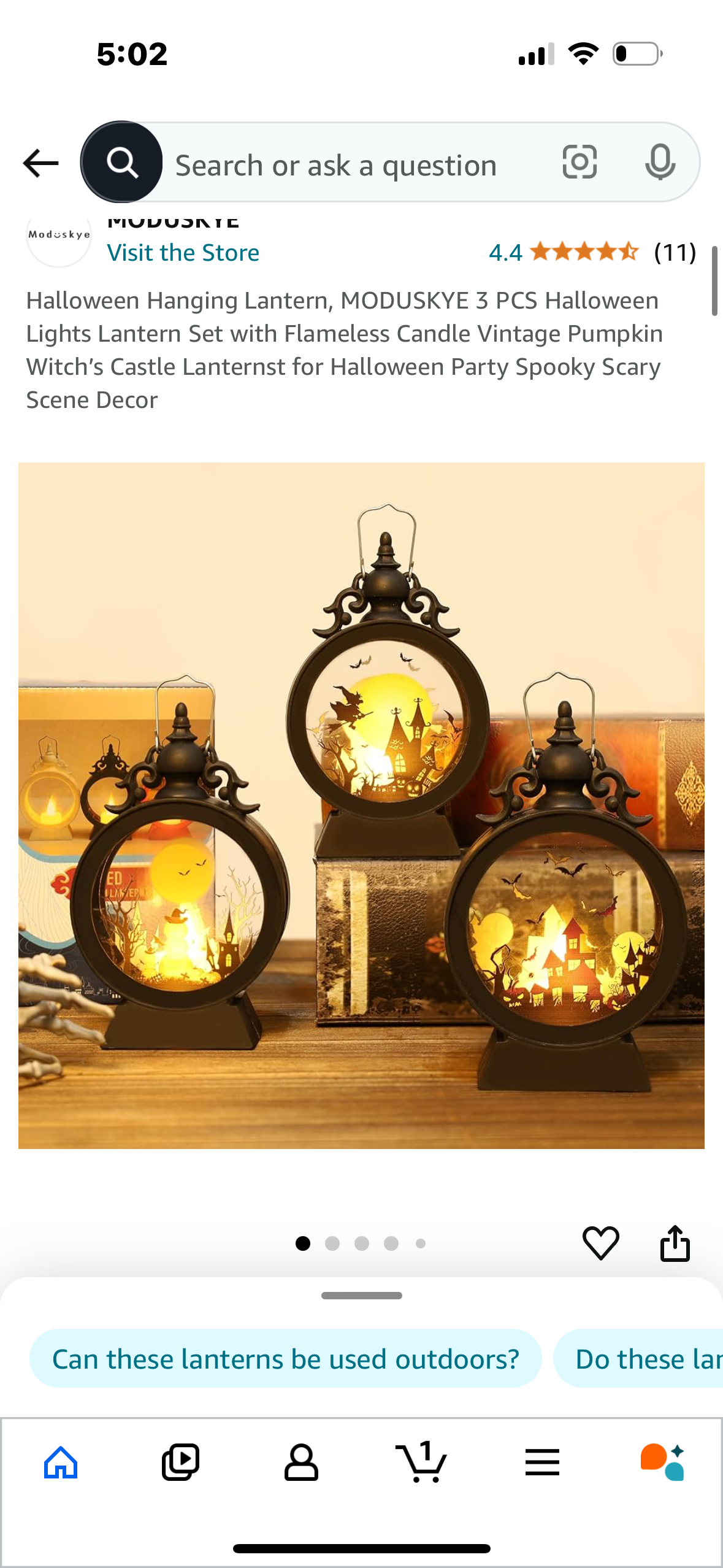 Halloween Hanging Lantern, MODUSKYE 3 PCS Halloween Lights Lantern Set with Flameless Candle Vintage Pumpkin Witch’s Castle Lanternst for Halloween Party Spooky Scary Scene Decor