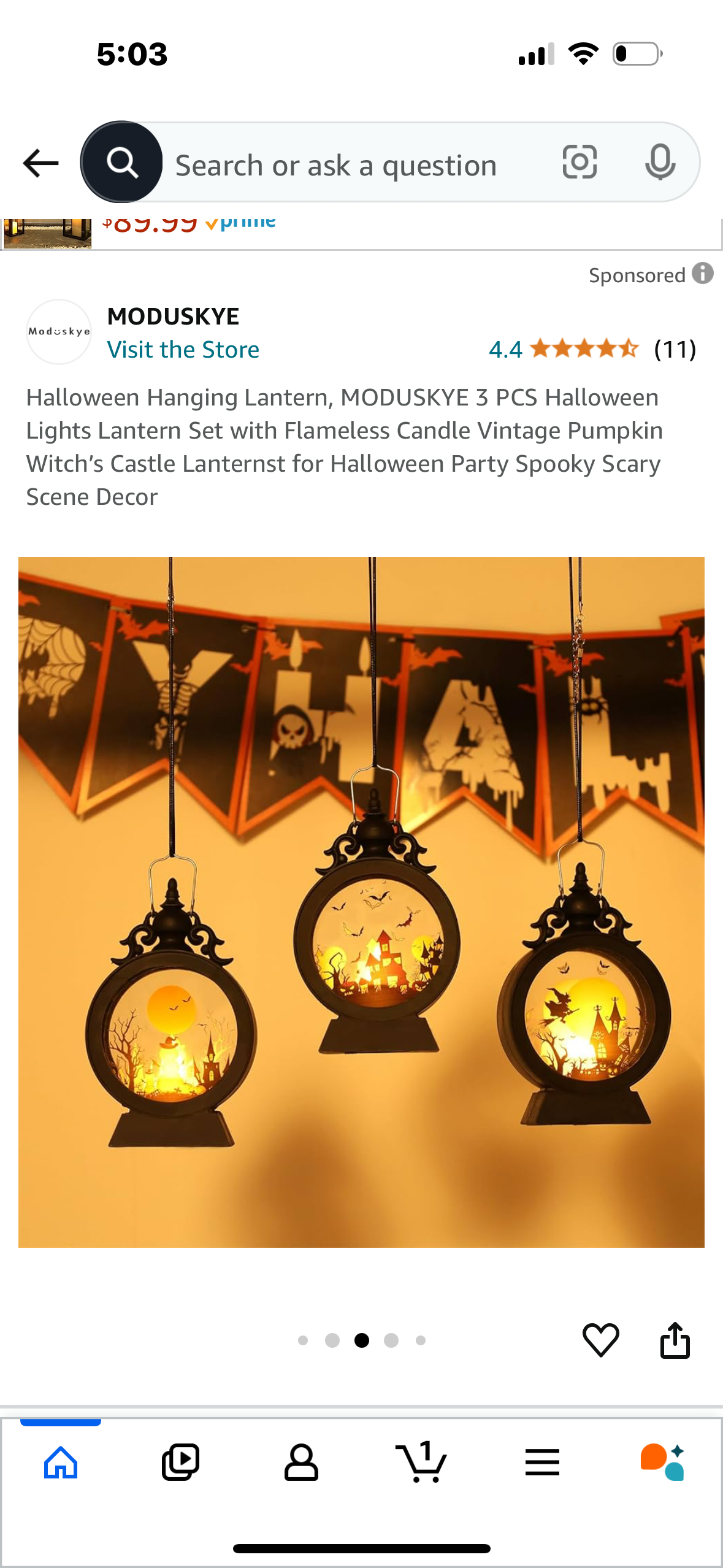 Halloween Hanging Lantern, MODUSKYE 3 PCS Halloween Lights Lantern Set with Flameless Candle Vintage Pumpkin Witch’s Castle Lanternst for Halloween Party Spooky Scary Scene Decor