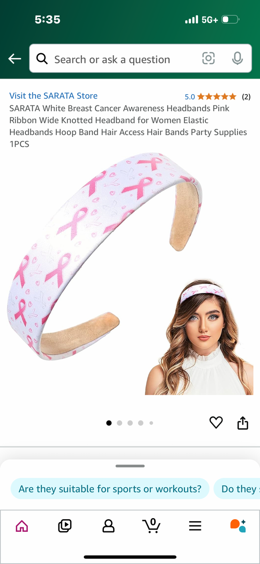 Breast Cancer Awareness Headbands Pink Ribbon Wide Knotted Headband for Women Elastic Headbands Hoop Band Hair Access Hair Bands Party Supplies