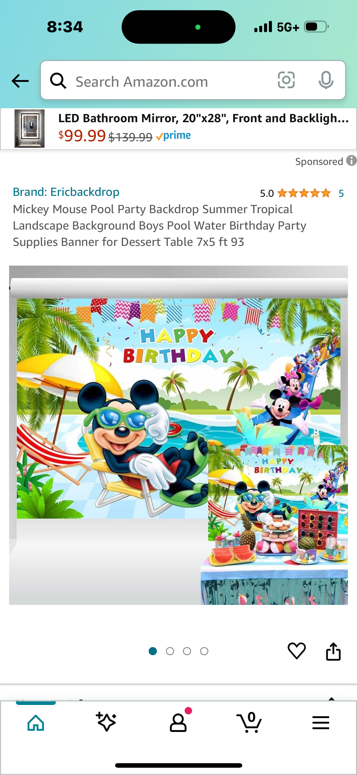 Mickey Mouse Pool Party Backdrop Summer Tropical Landscape Background Boys Pool Water Birthday Party Supplies Banner for Dessert Table 7x5 ft 93