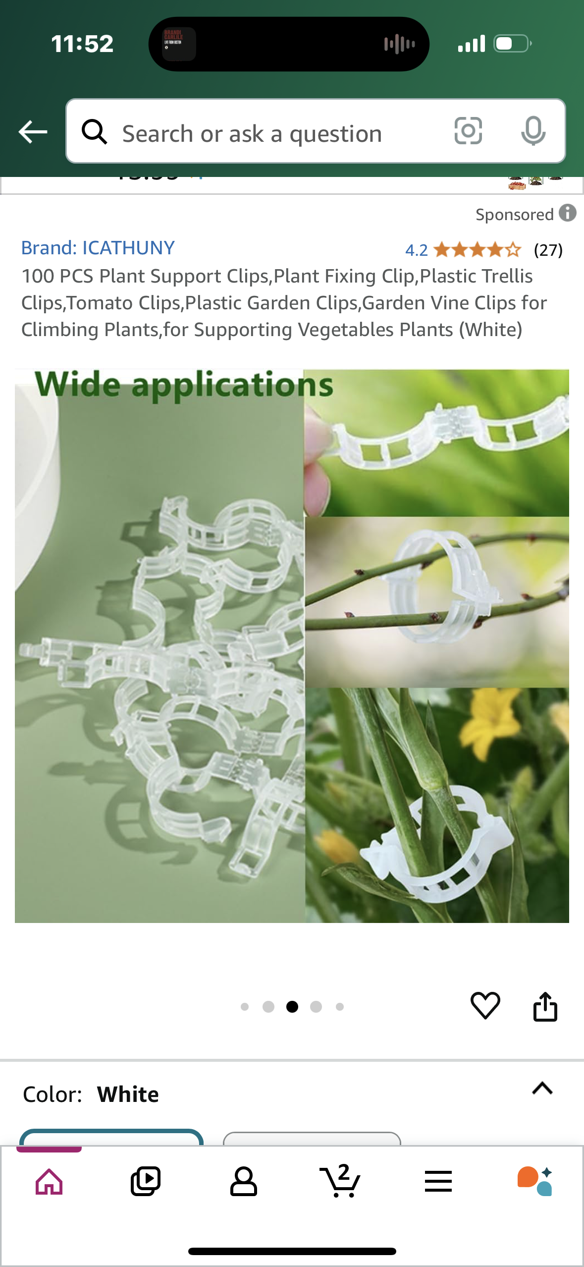 100 PCS Plant Support Clips,Plant Fixing Clip,Plastic Trellis Clips,Tomato Clips,Plastic Garden Clips,Garden Vine Clips for Climbing Plants,for Supporting Vegetables Plants (White)