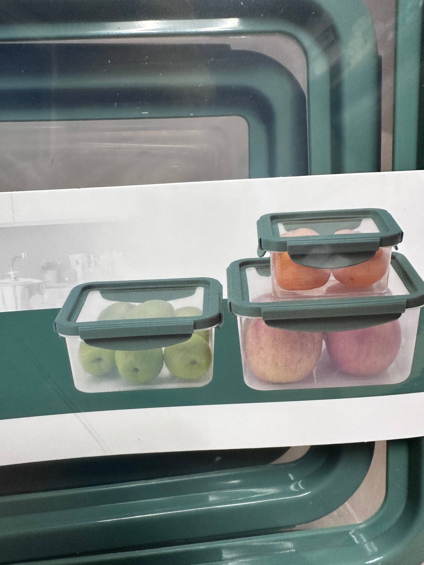 Phantom Chef - Square Food Container Set of 3, Silicone Lids Capacity 500ml, 1100ml, 2000ml