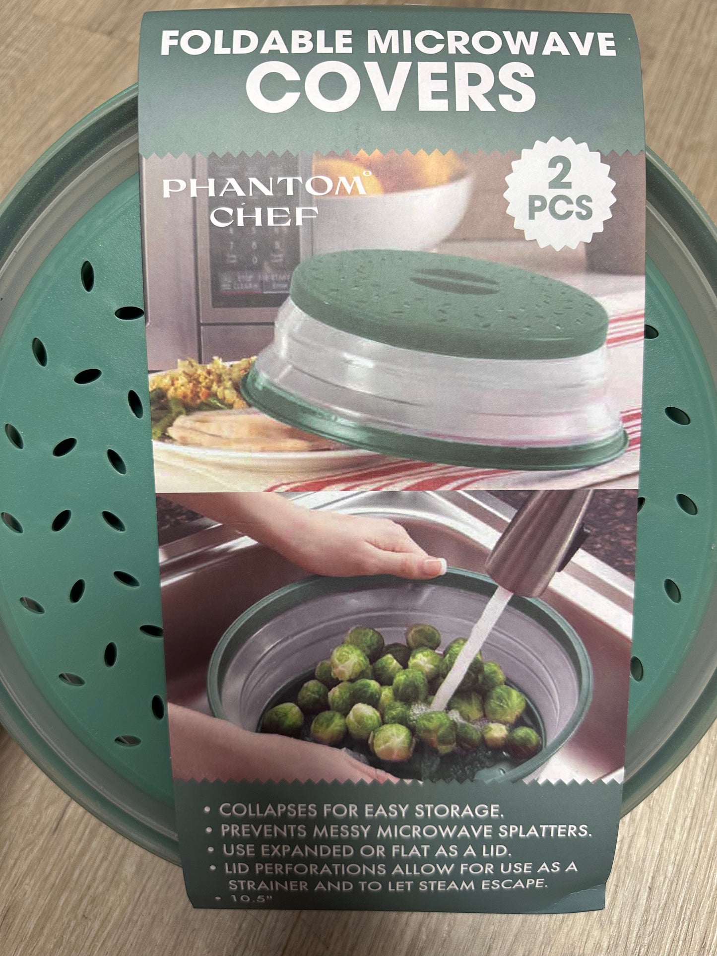 Phantom Chef - Foldable Microwave Covers (They double as strainers) 2- Pack