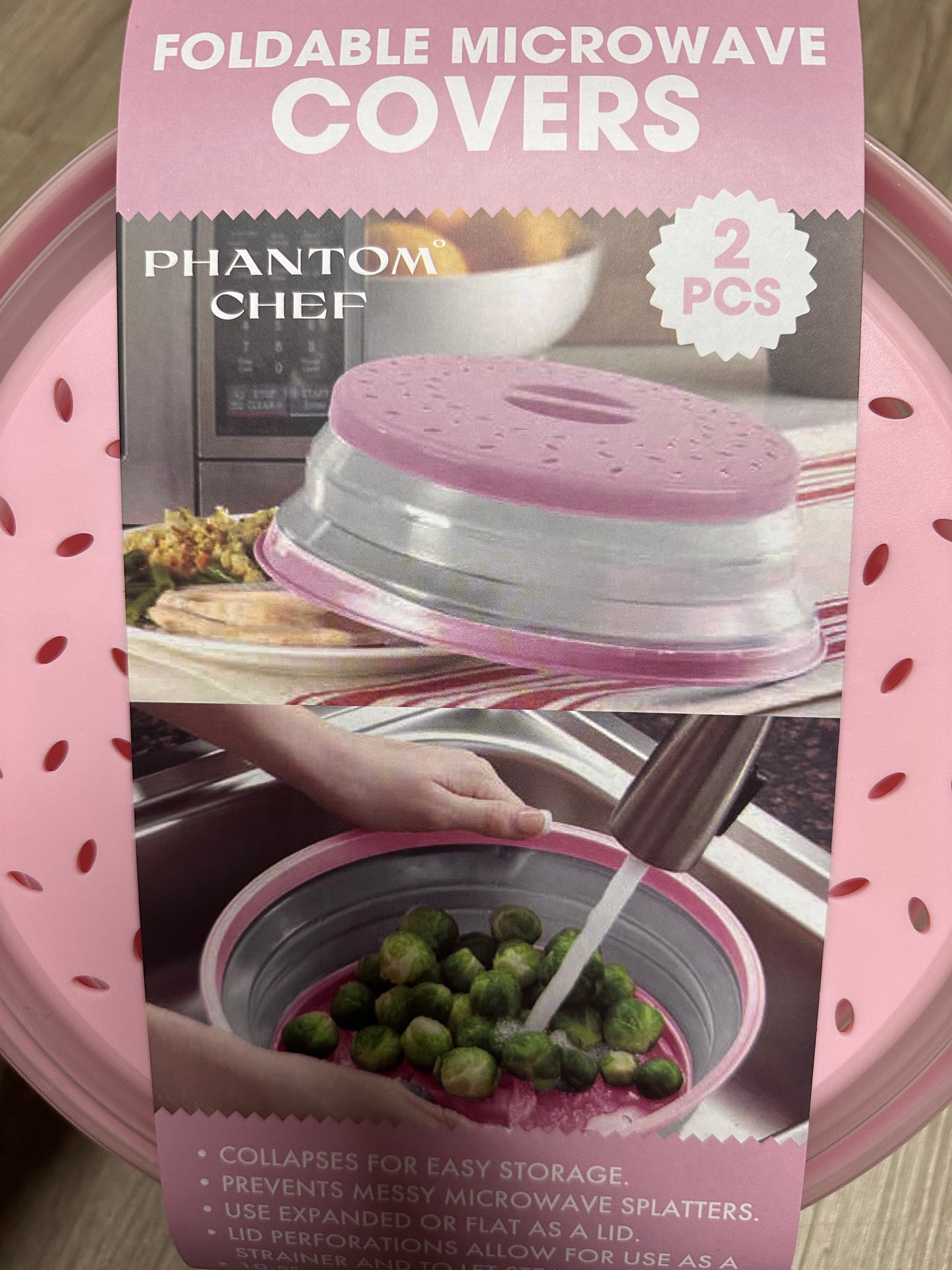 Phantom Chef - Foldable Microwave Covers (They double as strainers) 2- Pack