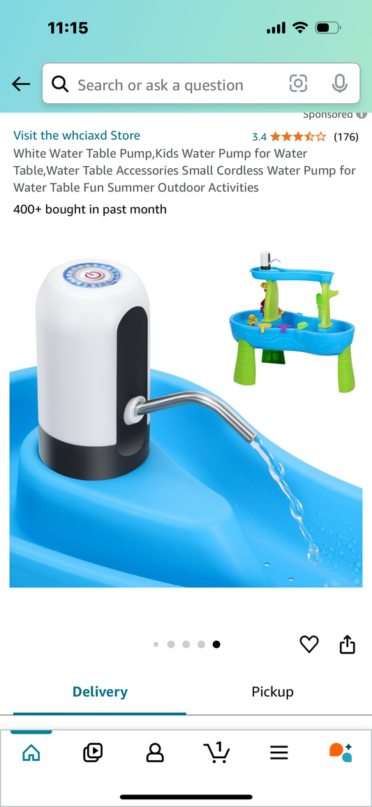 White Water Table Pump,Kids Water Pump for Water Table,Water Table Accessories Small Cordless Water Pump for Water Table Fun Summer Outdoor Activities