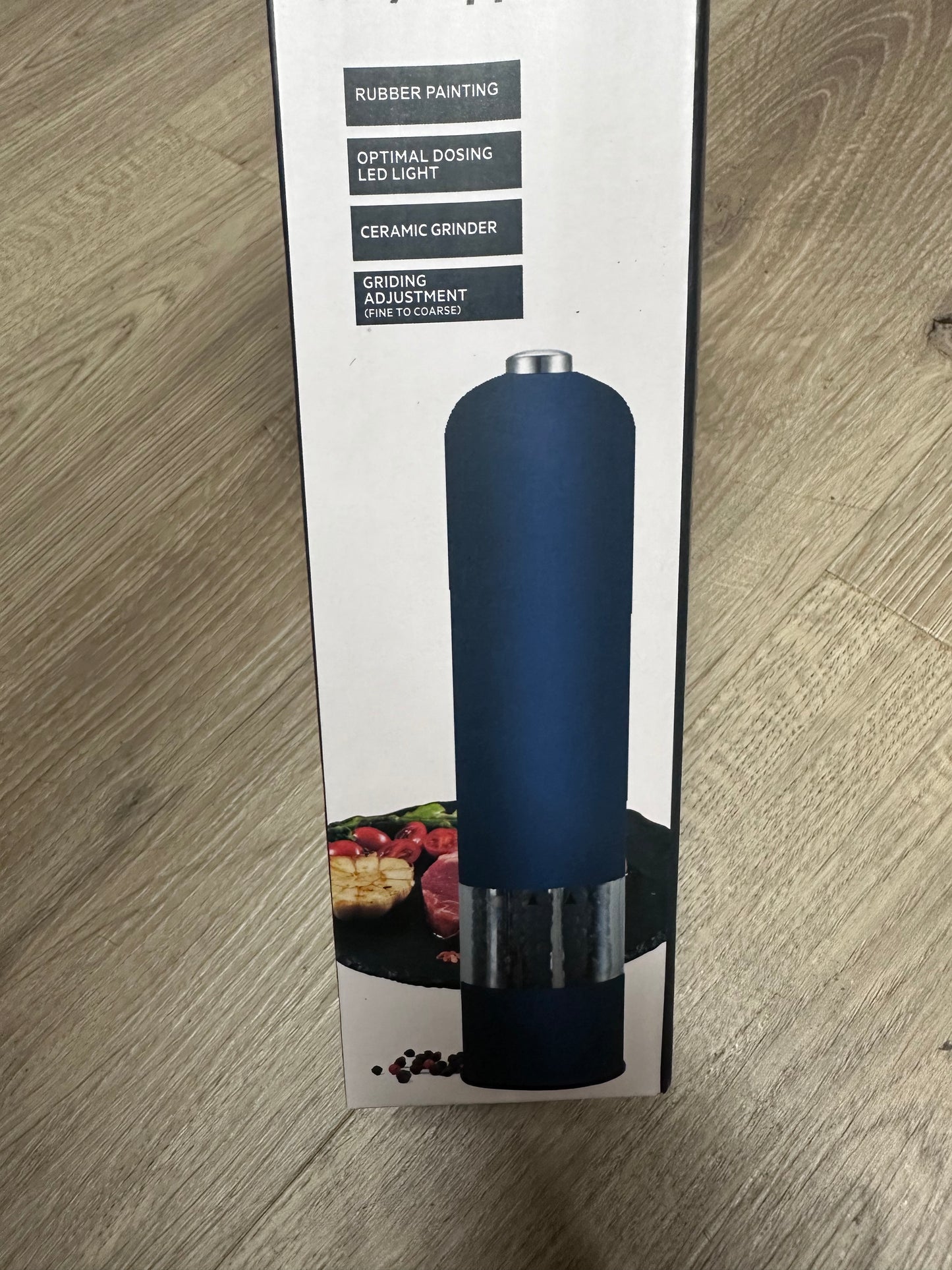 Phantom Chef - Electric Salt and Pepper Mill, One Button Use, Ceramic Grinding Stone, Built in Light