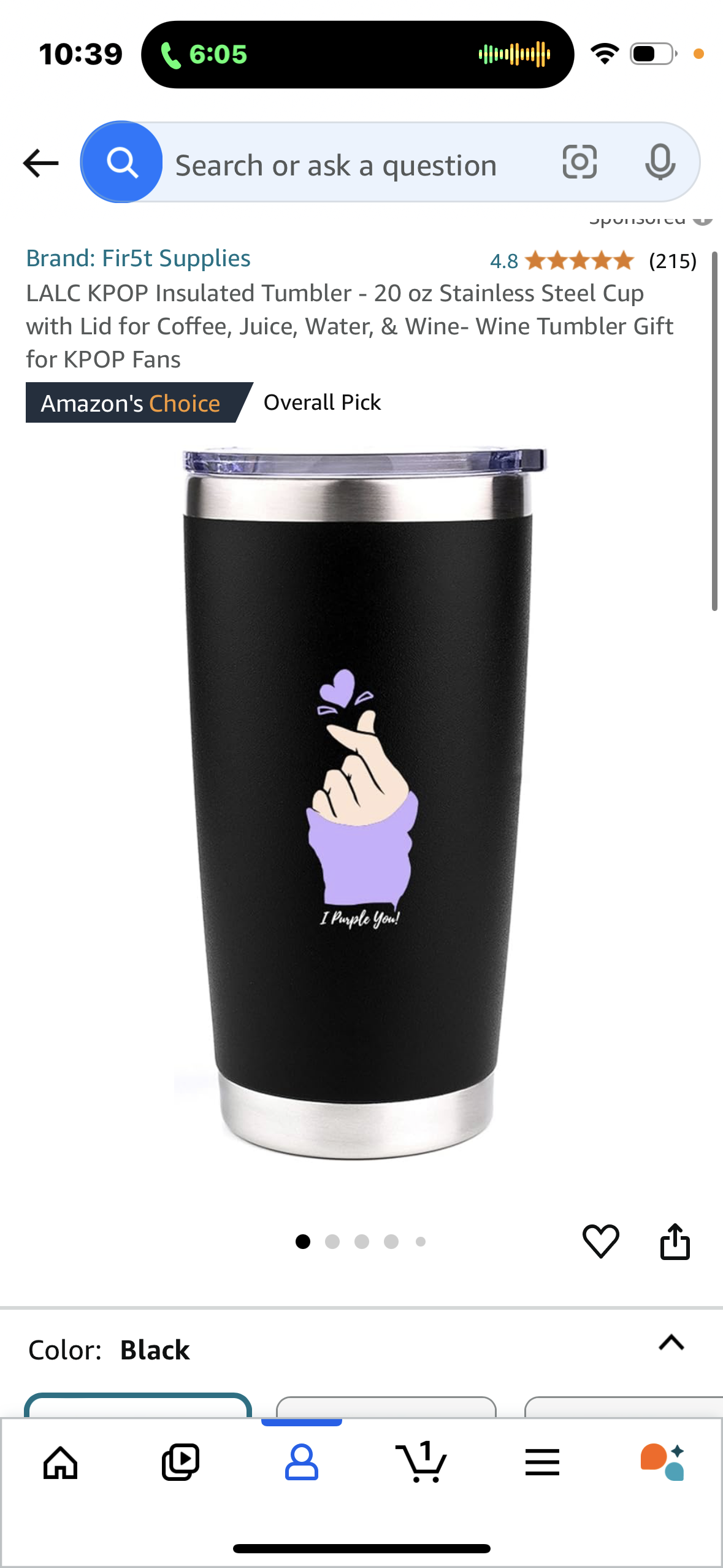 Insulated Tumbler - 20 oz Stainless Steel Cup with Lid for Coffee, Juice, Water, & Wine- Wine Tumbler Gift for KPOP Fans