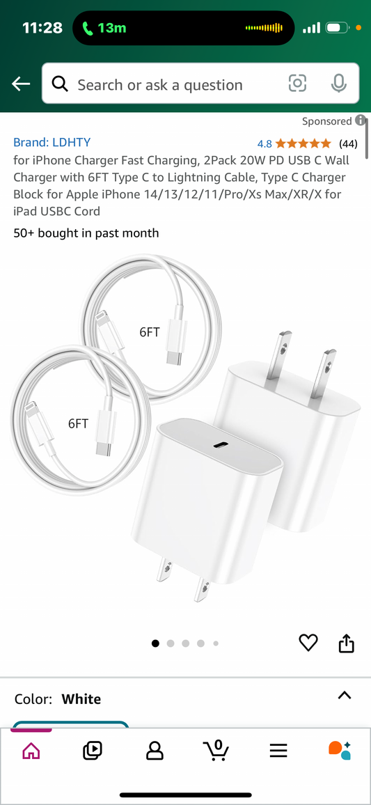 for iPhone Charger Fast Charging, 2Pack 20W PD USB C Wall Charger with 6FT Type C to Lightning Cable, Type C Charger Block for Apple iPhone 14/13/12/11/Pro/Xs Max/XR/X for iPad USBC Cord