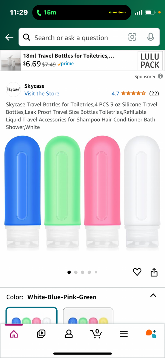 Skycase Travel Bottles for Toiletries,4 PCS 3 oz Silicone Travel Bottles,Leak Proof Travel Size Bottles Toiletries,Refillable Liquid Travel Accessories for Shampoo Hair Conditioner Bath Shower,White