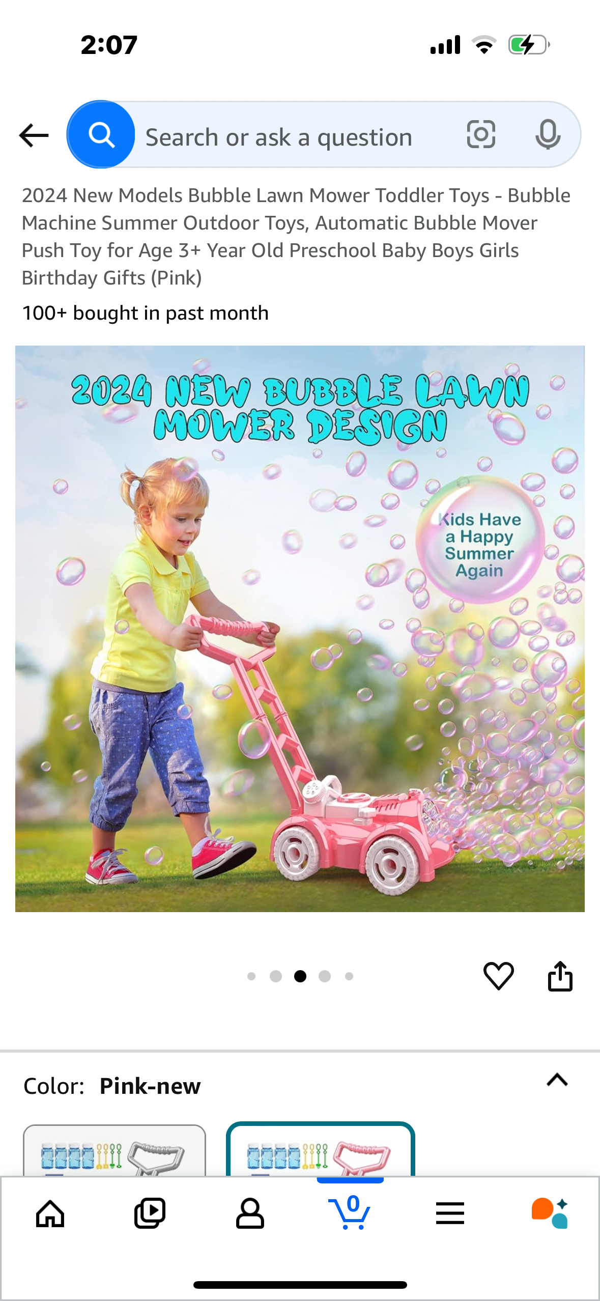 2024 New Models Bubble Lawn Mower Toddler Toys - Bubble Machine Summer Outdoor Toys, Automatic Bubble Mover Push Toy for Age 3+ Year Old Preschool Baby Boys Girls Birthday Gifts (Pink)