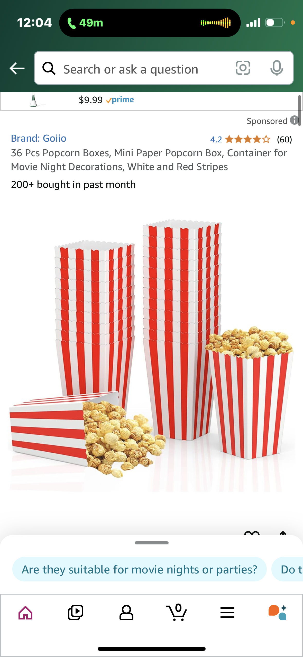 36 Pcs Popcorn Boxes, Mini Paper Popcorn Box, Container for Movie Night Decorations, White and Red Stripes