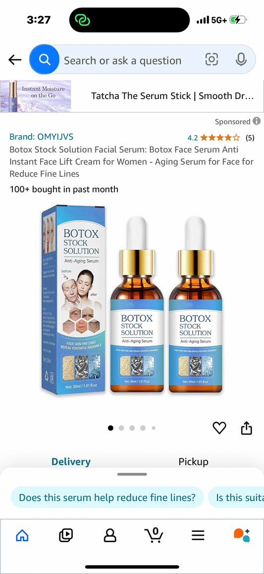 Botox Stock Solution Facial Serum: Botox Face Serum Anti Instant Face Lift Cream for Women - Aging Serum for Face for Reduce Fine Lines