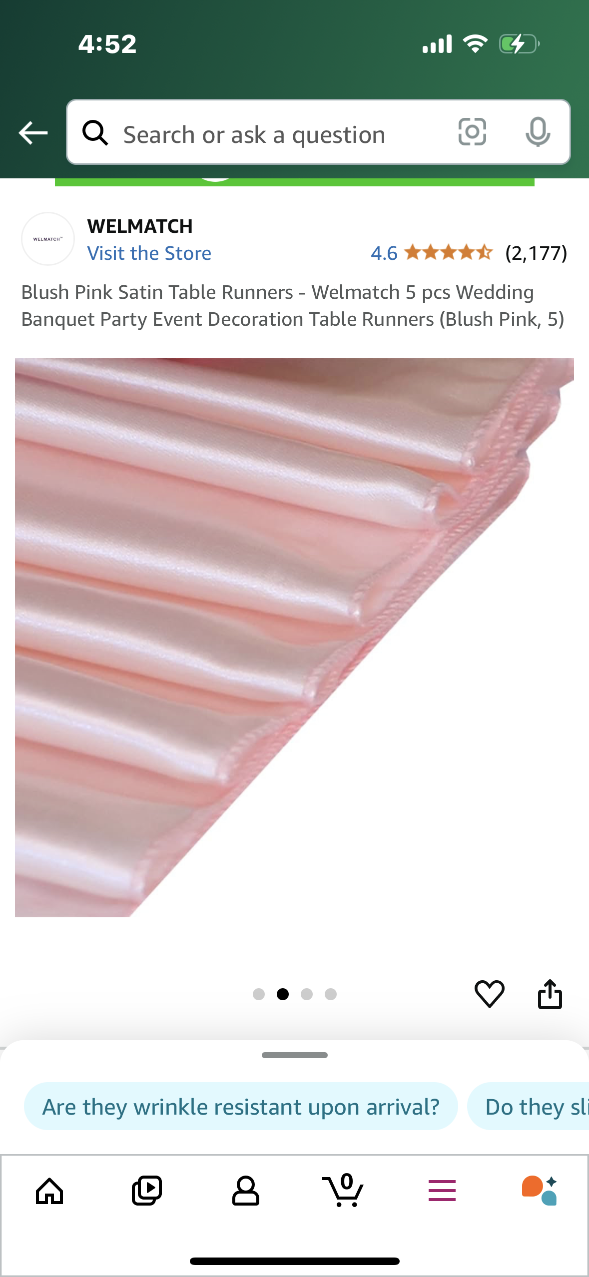 Blush Pink Satin Table Runners - Welmatch 5 pcs Wedding Banquet Party Event Decoration Table Runners (Blush Pink, 5)