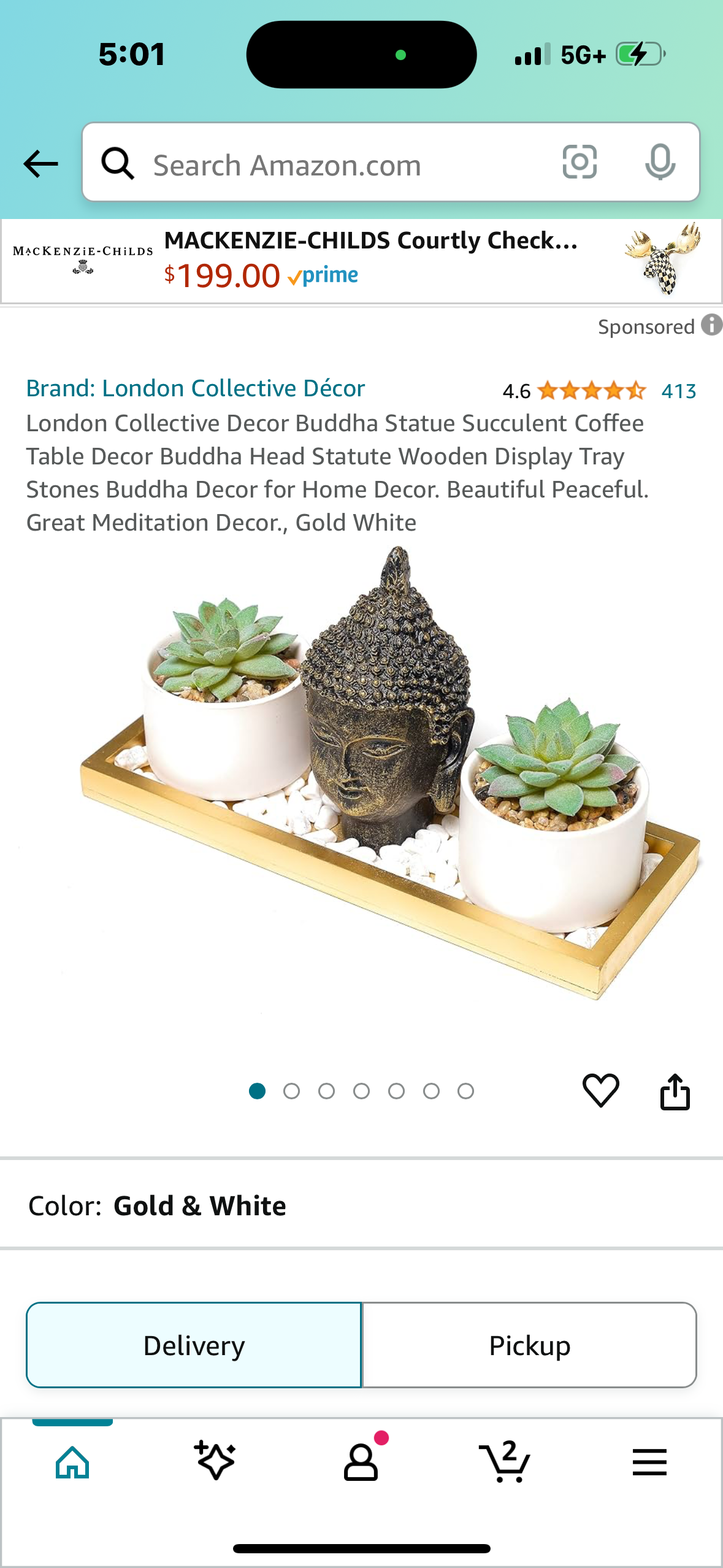 London Collective Decor Buddha Statue Succulent Coffee Table