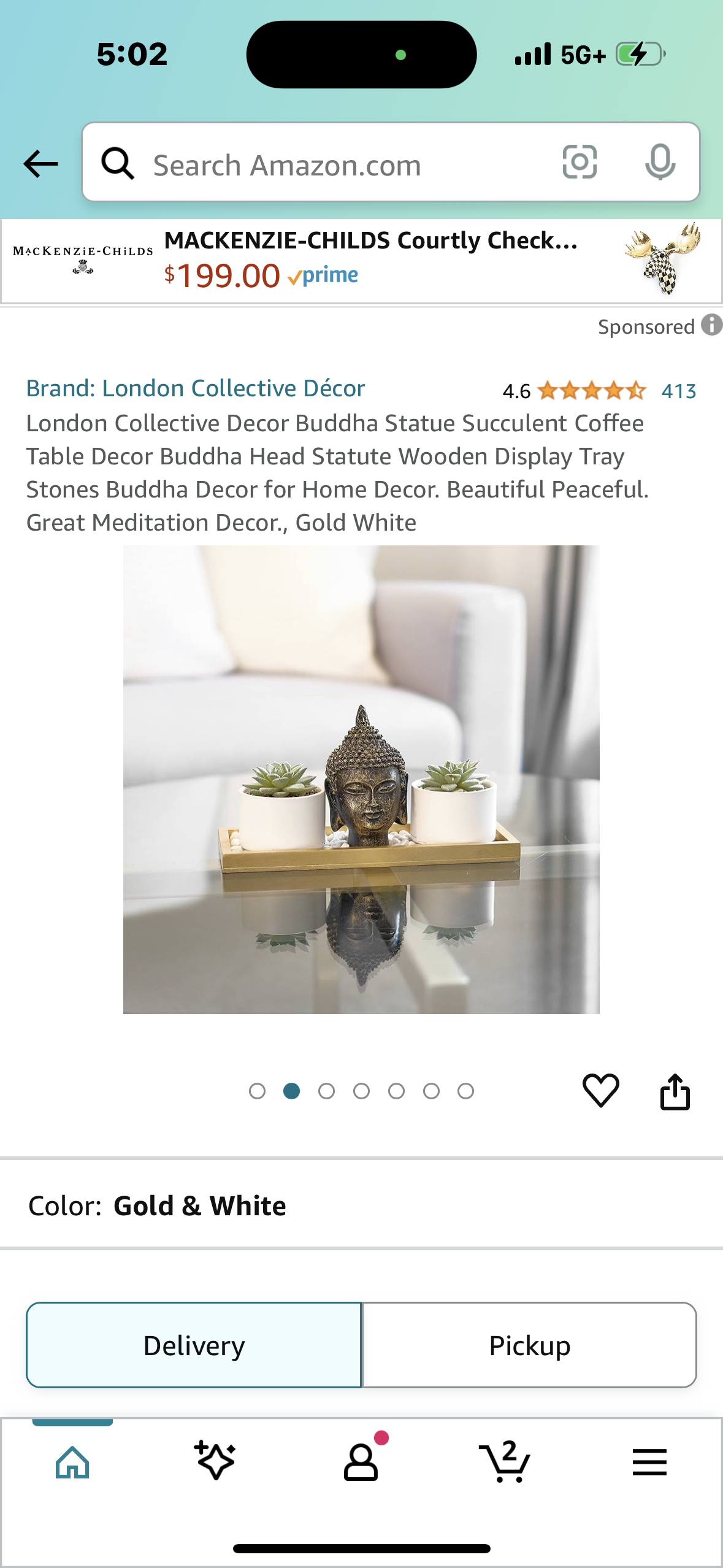 London Collective Decor Buddha Statue Succulent Coffee Table