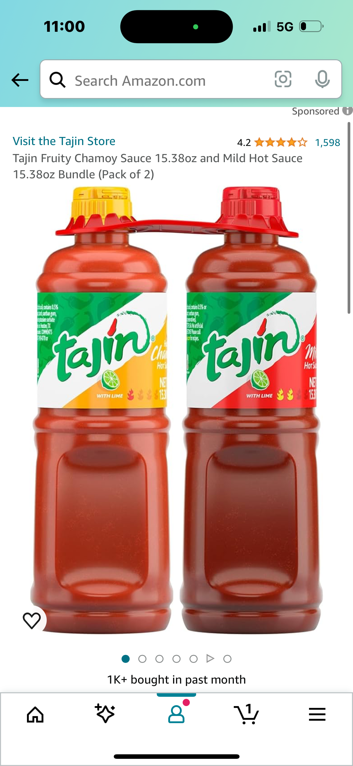 Tajin Fruity Chamoy Sauce 15.38oz and Mild Hot Sauce 15.38oz Bundle (Pack of 2)