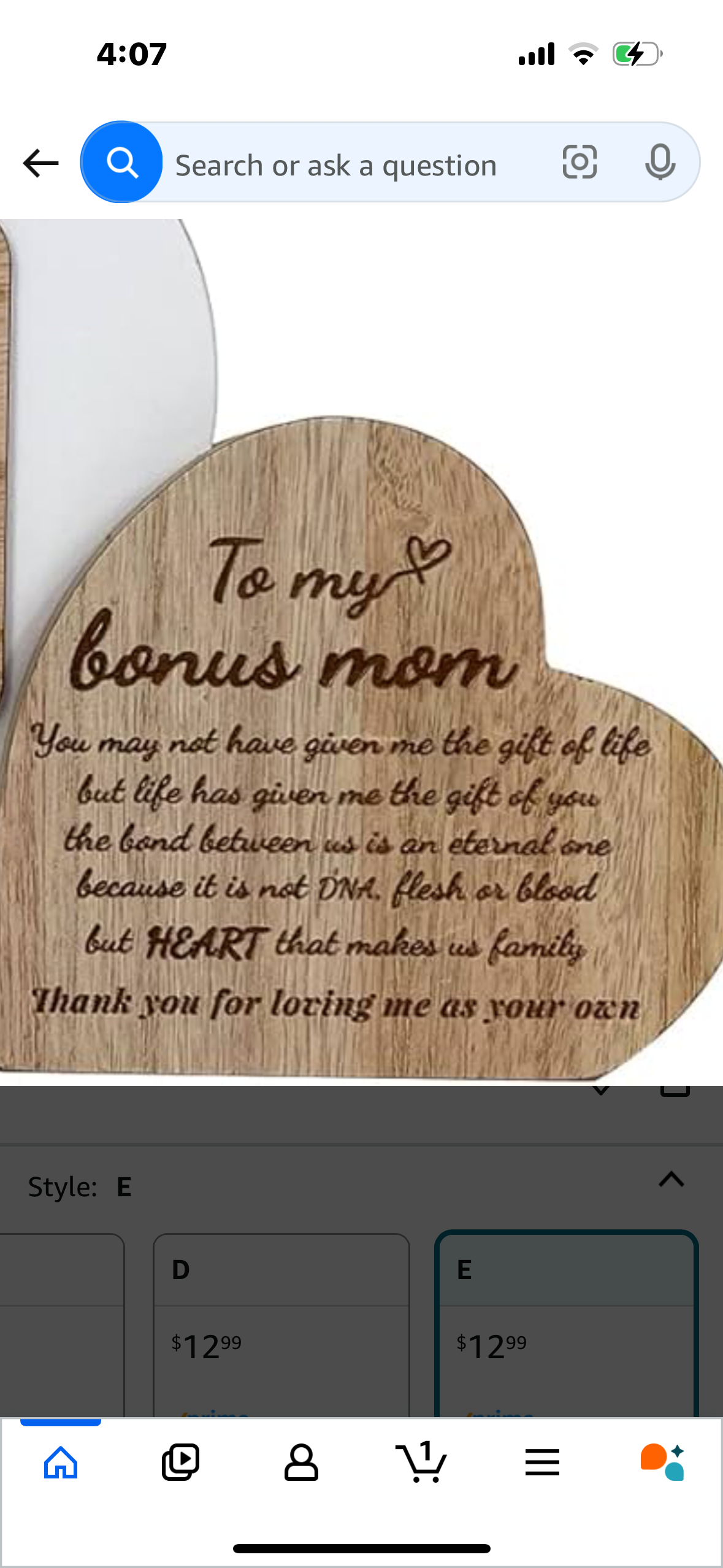 Gifts for Mom, Bonus Mom Stepmom, 4x6 Picture Frame with Heart Shaped, Engraved Love Sign, Wooden Home Decor