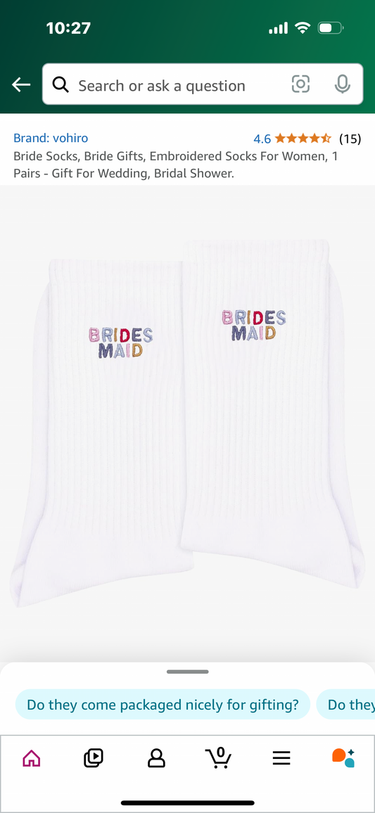 Bride Socks, Bride Gifts, Embroidered Socks For Women, 1 Pairs - Gift For Wedding, Bridal Shower