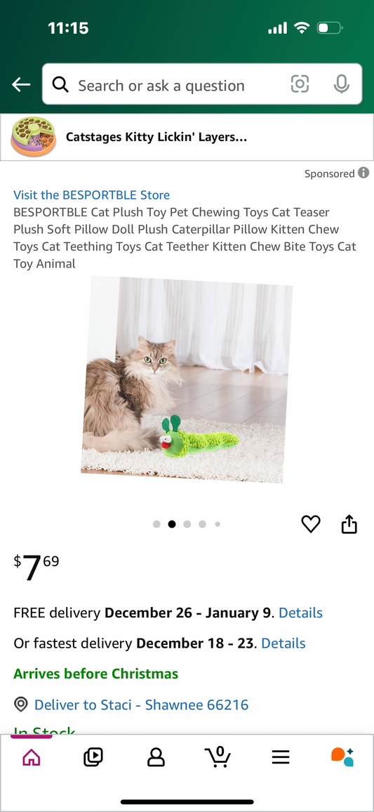 BESPORTBLE Cat Plush Toy Pet Chewing Toys Cat Teaser Plush Soft Pillow Doll Plush Caterpillar Pillow Kitten Chew Toys Cat Teething Toys Cat Teether Kitten Chew Bite Toys Cat Toy Animal