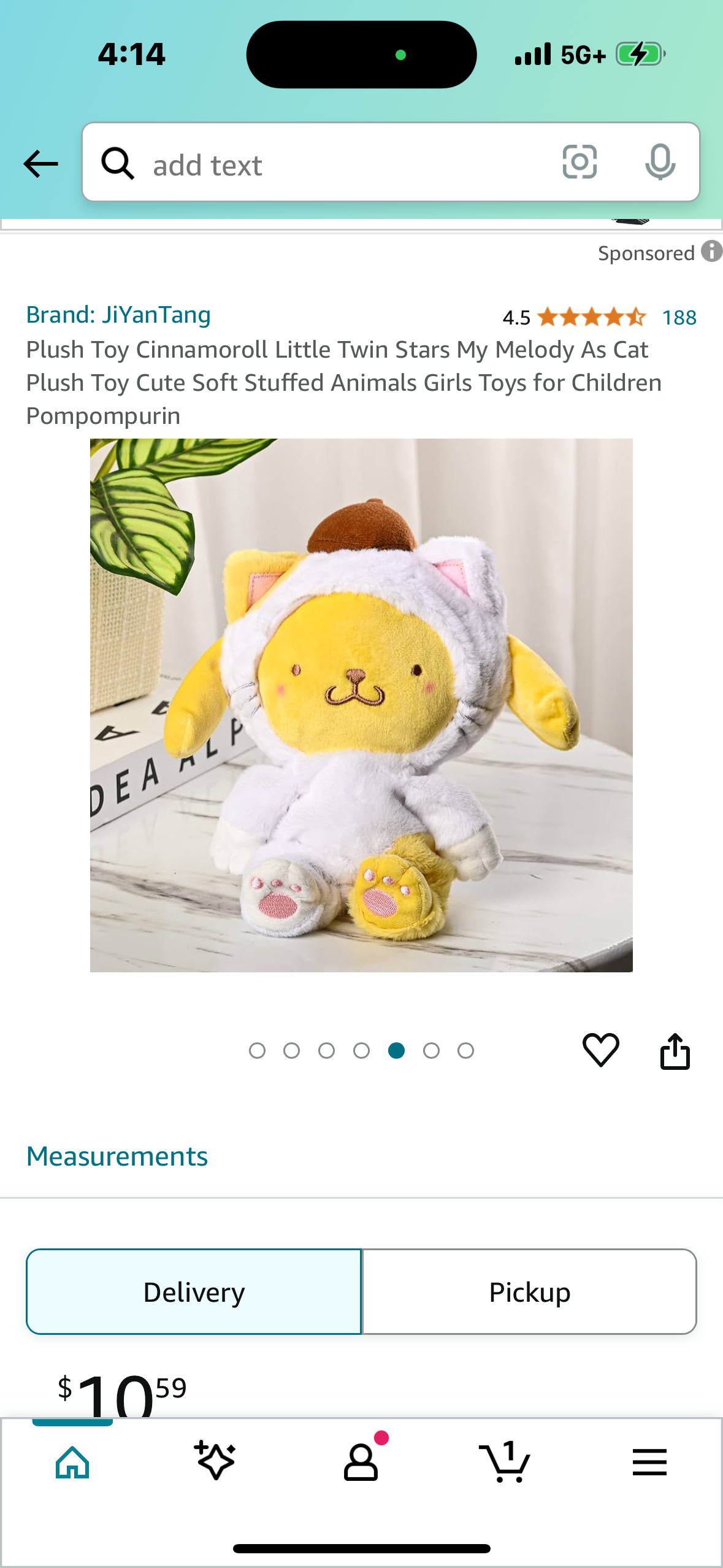 Plush Toy Cinnamoroll Little Twin Stars My Melody As Cat Plush Toy Cute Soft Stuffed Animals Girls Toys for Children Pompompurin